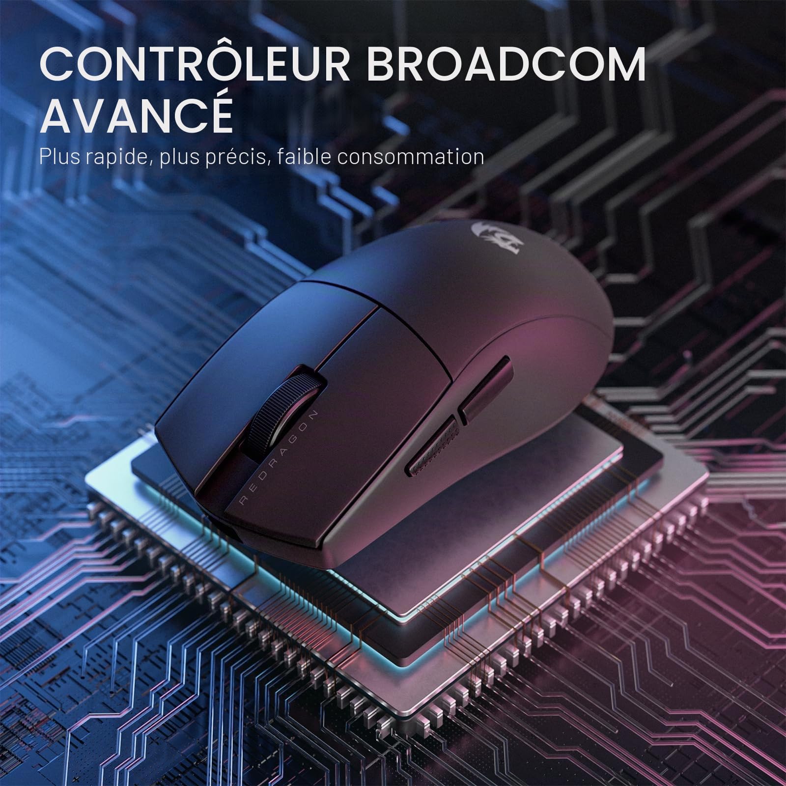Redragon M916 Pro Souris sans Fil 3 Modes 49g 26000 DPI
