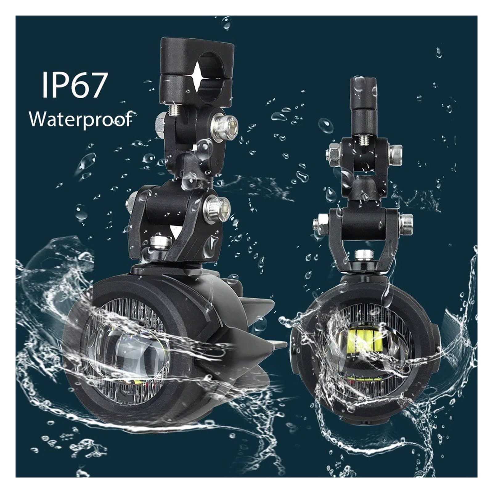 Phares Avant pour Moto pour BMW R1200GS F800GS F700GS F650 K1600 40W 6000K Moto Feu Antibrouillard Feux Auxiliaires Avant Phares(Set C)