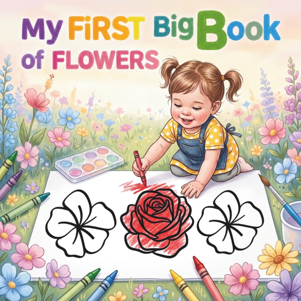 My First Big Book of Flowers: Bold Outlines and Large Illustrations for Toddlers and Pre-schoolers Ages 2-5