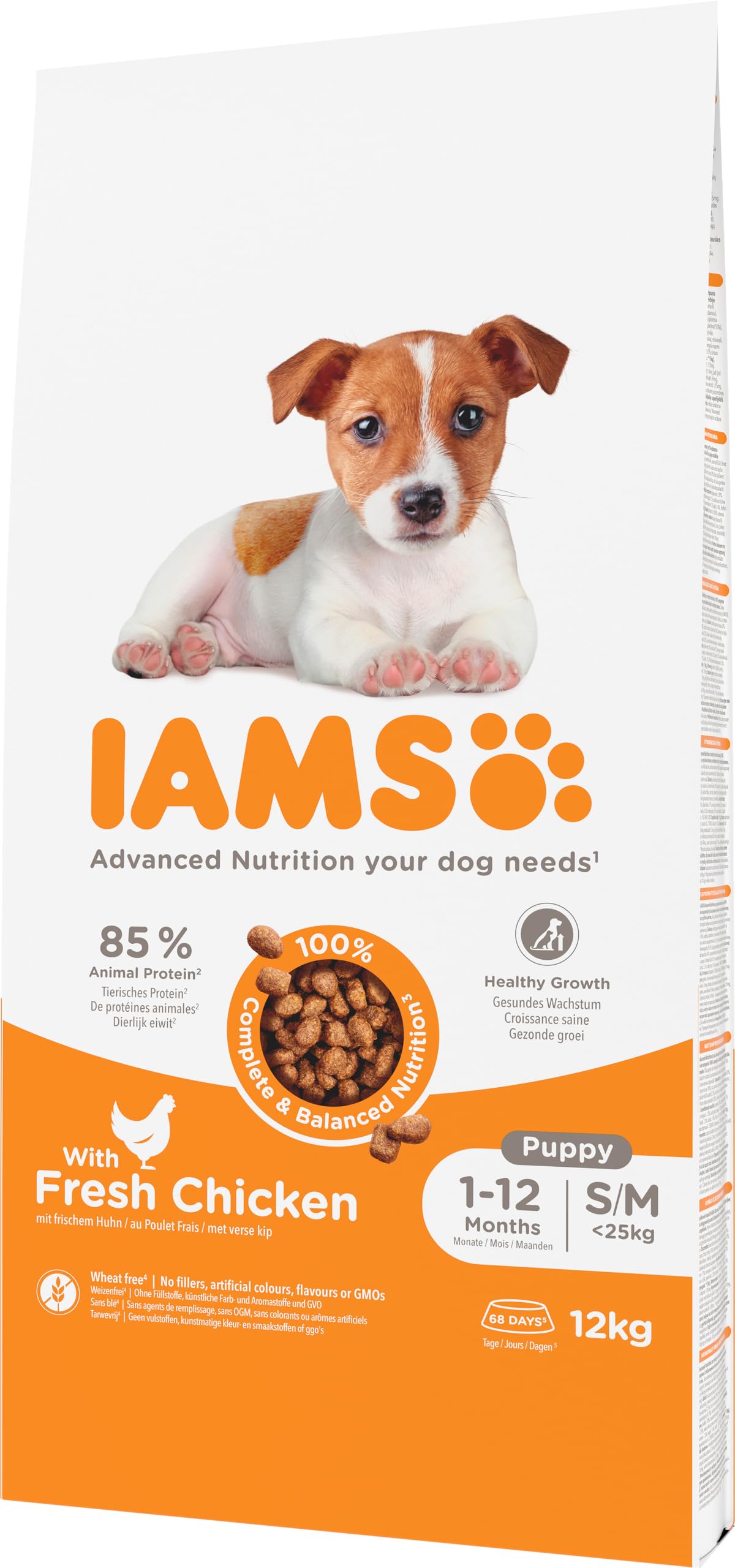IAMS Alimento Seco Cachorros Razas Peq./Med., Pollo, 12kg