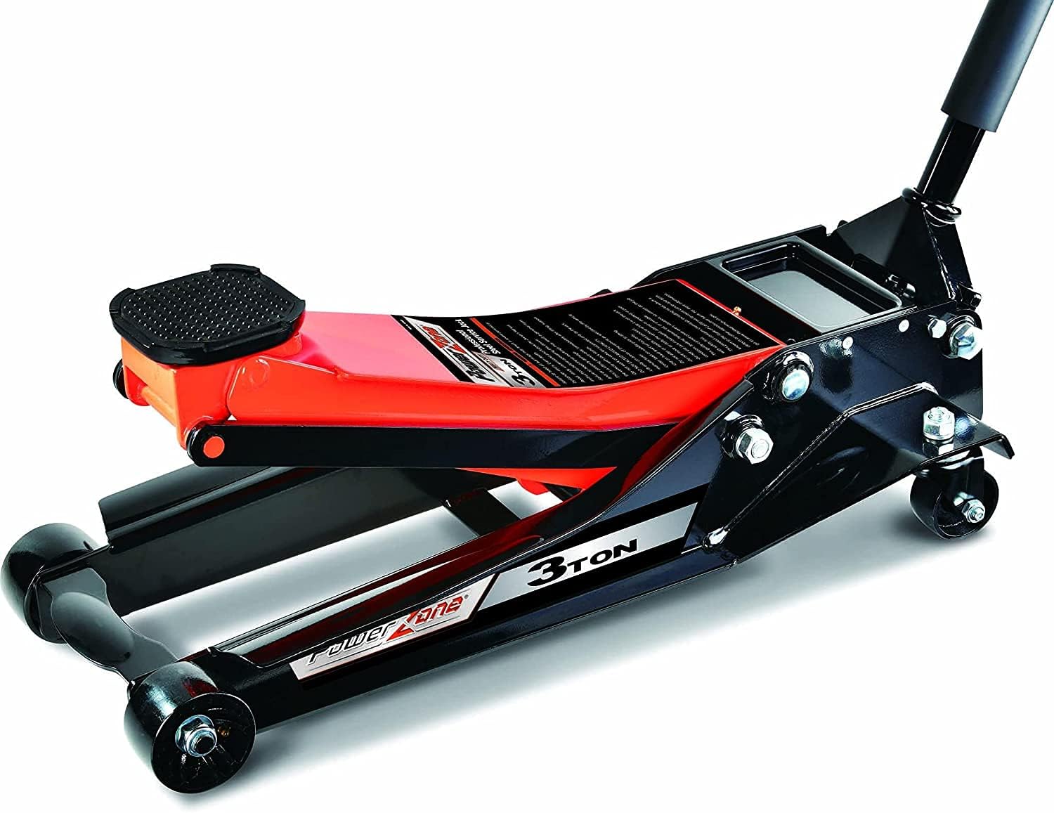 Power Zone 680900 Dual Lift 3 Ton Professional Steel Service Jack, Long Reach Lift Range: 4” to 23”, Silver (680900-A)