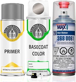 ERA Paints KY2 - Pewter Gray Metallic for NISSAN Exact Match Automotive Spray Paint Spray - Premium Kit w/ 2K 3680061 Clearcoat