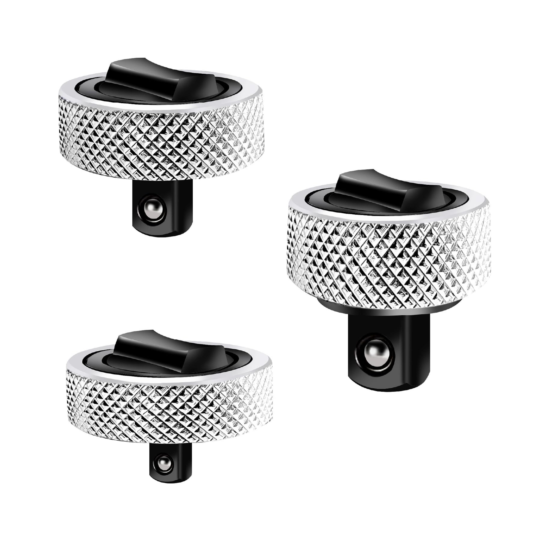 Sehavis Palm Ratchet Wrench Set, 3 Packs Thumb Ratchet Socket Wrench Mini Lever Finger Ratchet 1/4", 3/8", 1/2" Drive Reversible