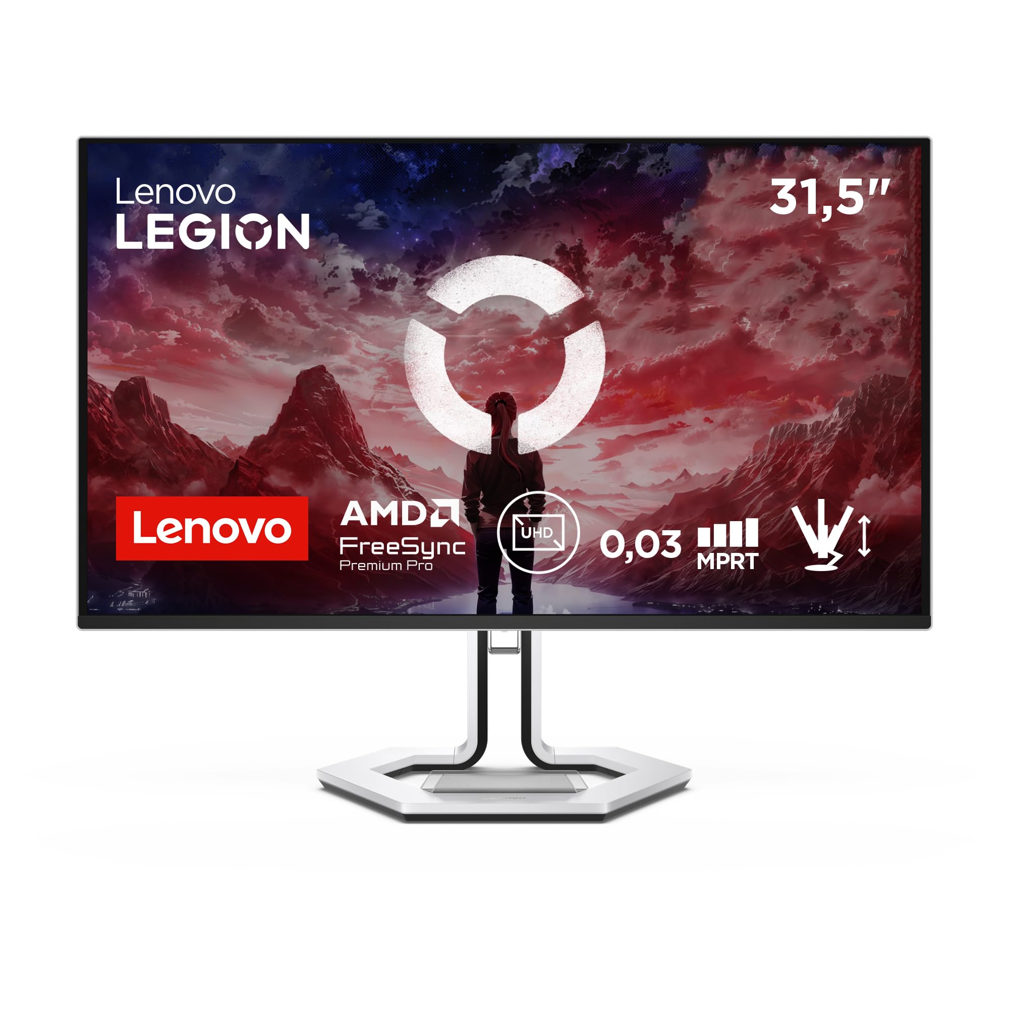 Lenovo Legion Pro 32UD-10 | 32" UHD OLED Gaming Monitor | 3840x2160 | 16:9 | 240Hz | 0.03ms Reaktionszeit | USB-C | DispleyPort | HDMI | USB-A | 3-seitig-Panel | TÜV Schutz | Standfuß Weiss | 8.5 kg