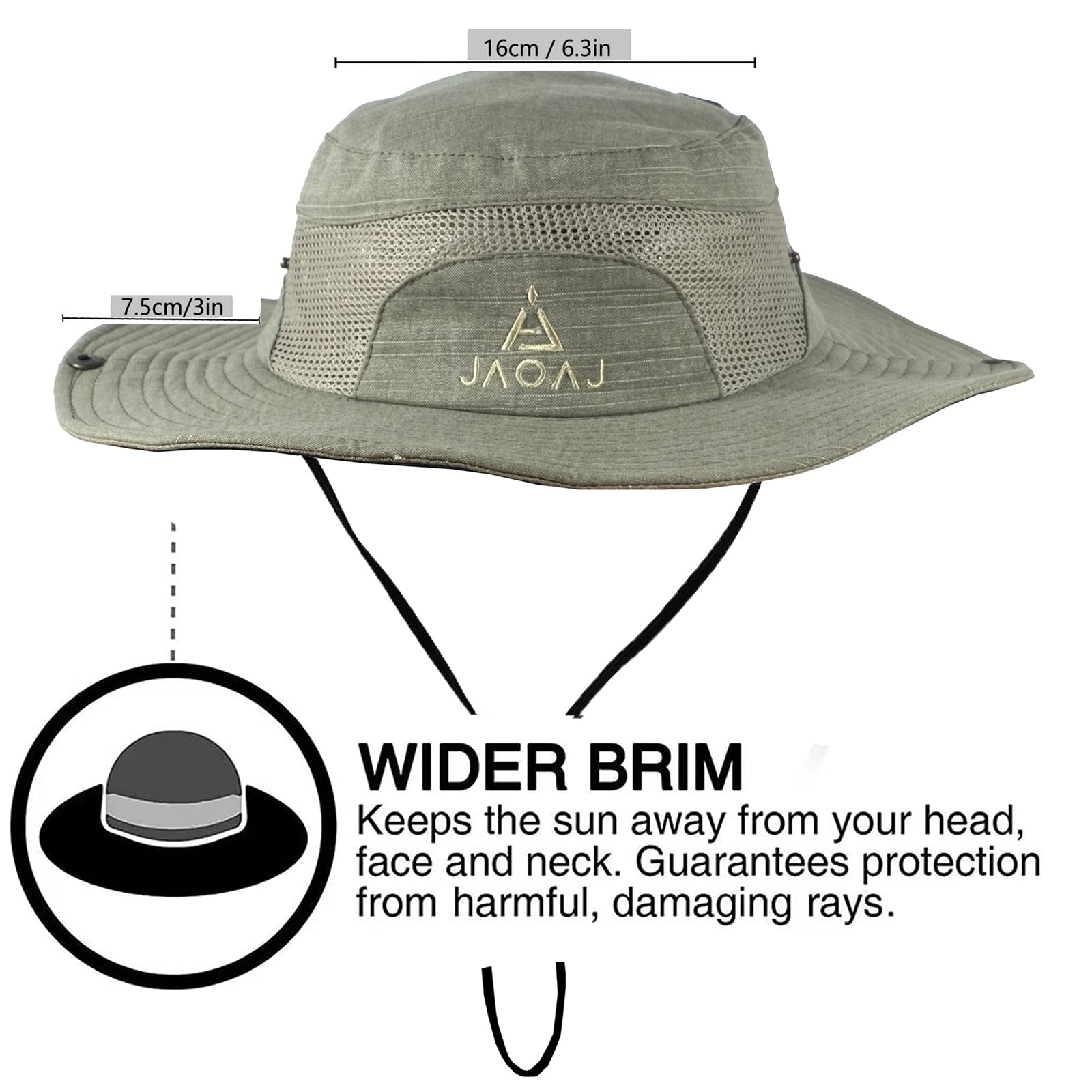 Chapeau de Soleil Homme,Chapeau Safaril Tissu Pêcheur Homme,Chapeau Boonie Été Coton Trekking Pêche,Randonnée Bucket Hat