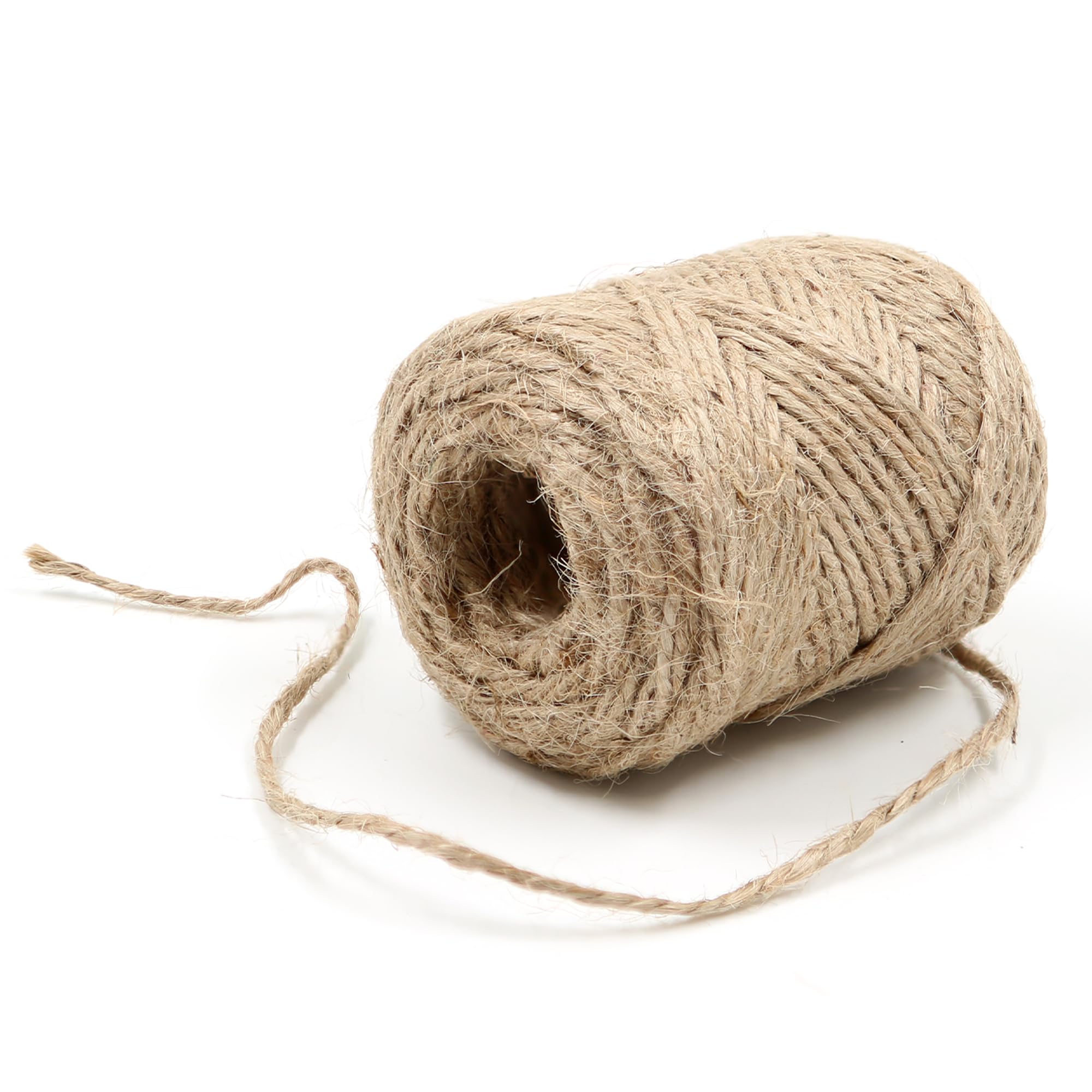 2mm - 164FT Natural Jute Twine Rope String - for Crafts Gardening Plant Accessories Gift Wrapping, Arts Packing Material Christmas Twine Bulk Wedding Decor