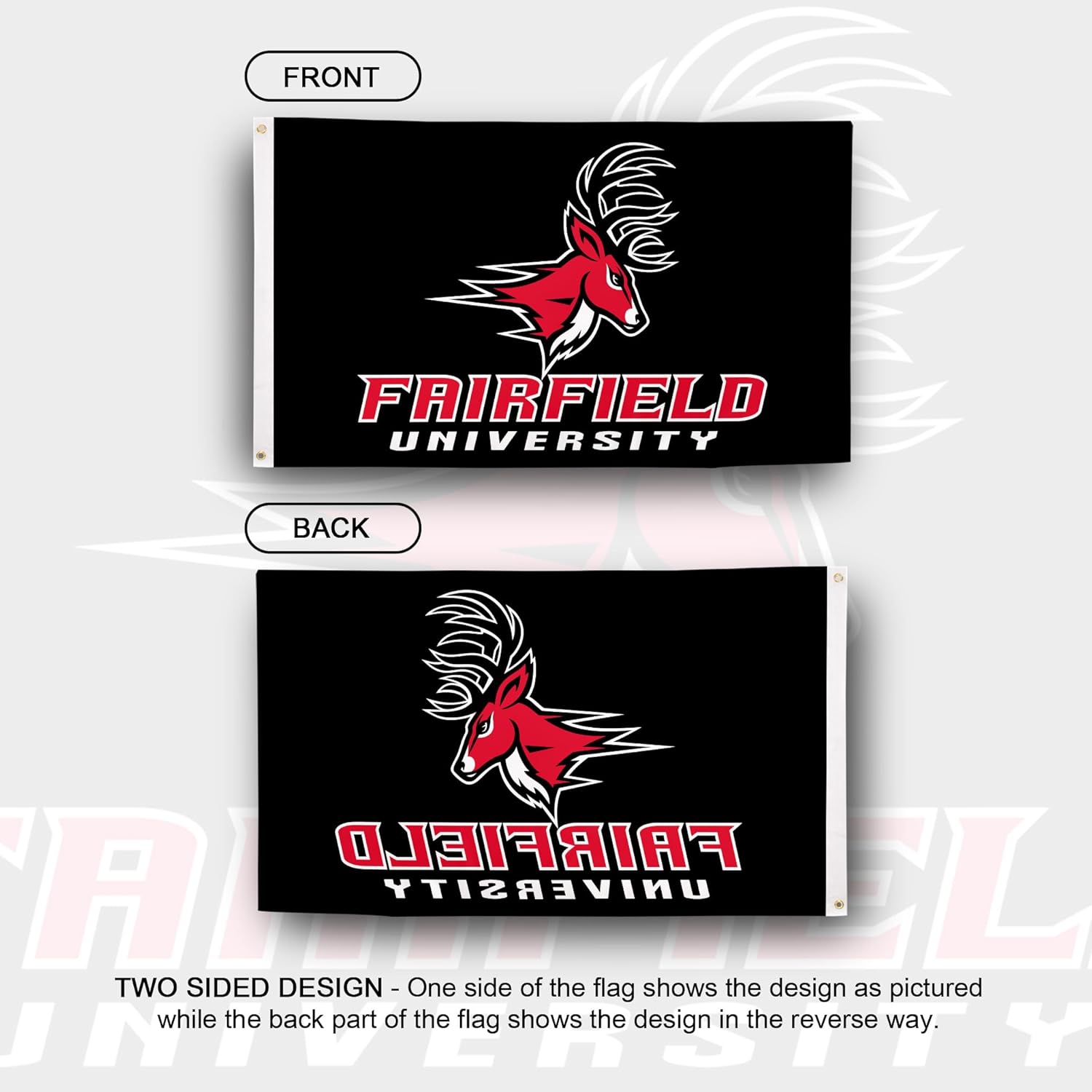 Desert Cactus Fairfield University Flag Stags Banners 100% Polyester Indoor Outdoor 3x5 feet Flags (Design B) - Image 2