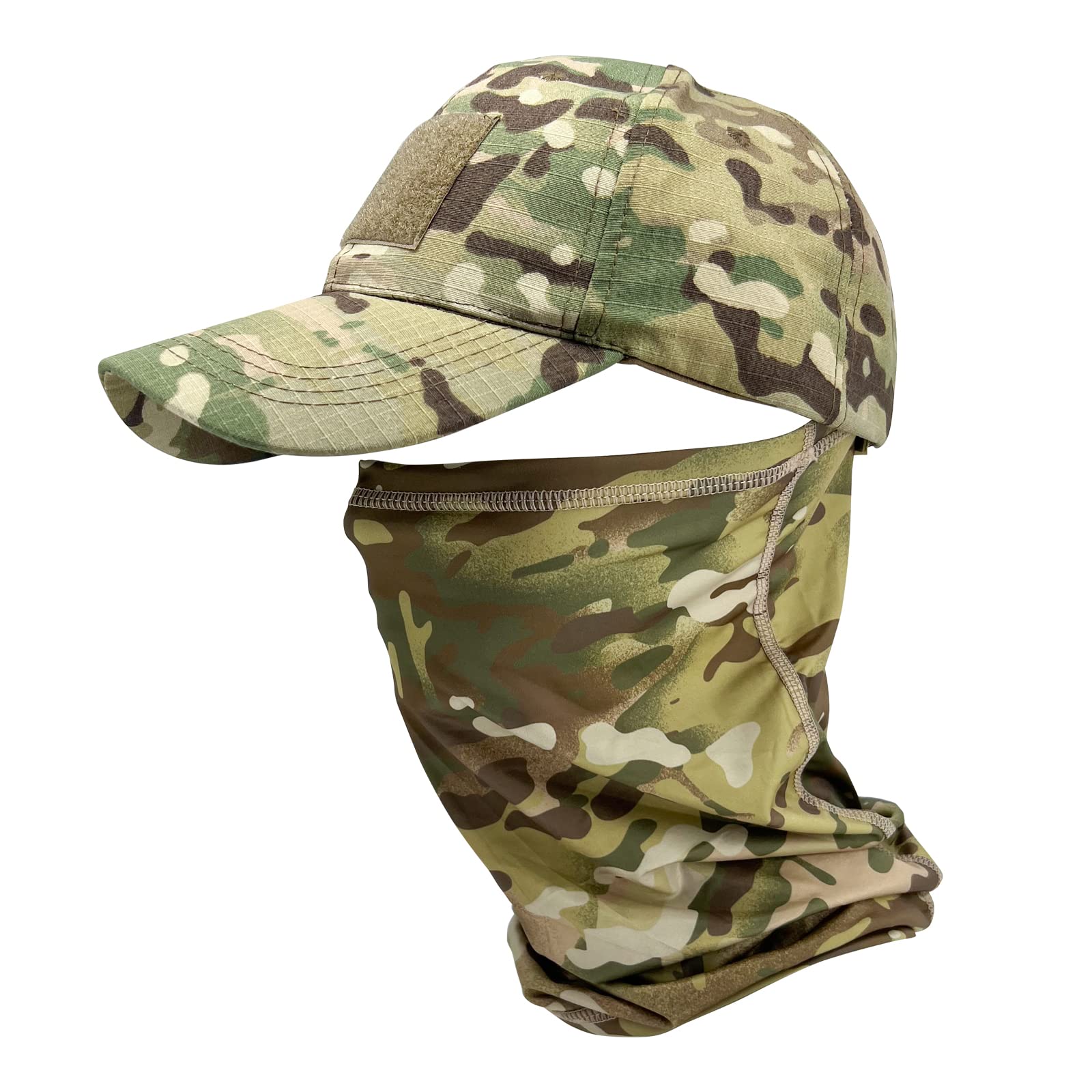 TupumoCamo Cycling Caps for Men with Cooling Neck Gaiter, Camouflage Baseball Hat Cycling Accessories with Face Scarf Mask for Outdoor Sports