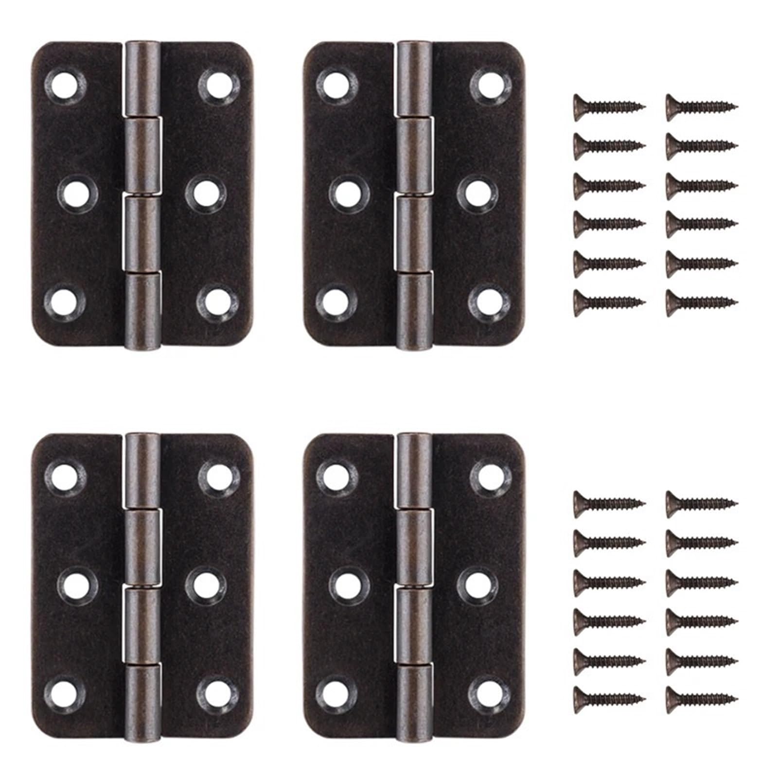 Wsqhao Black 8 Pcs Iron Material Round Corner For Doors Open 270 Degree Furniture Hinge With Screws For Door