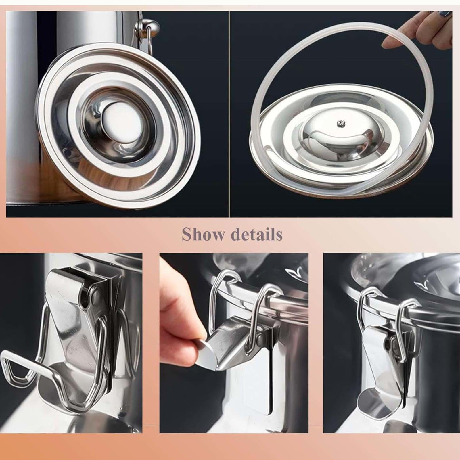 bidon Eau 10l Alimentaire avec Robinet,Seau INOX avec Couvercle pour Huile Et Aliments pour Stockage,B-25liter