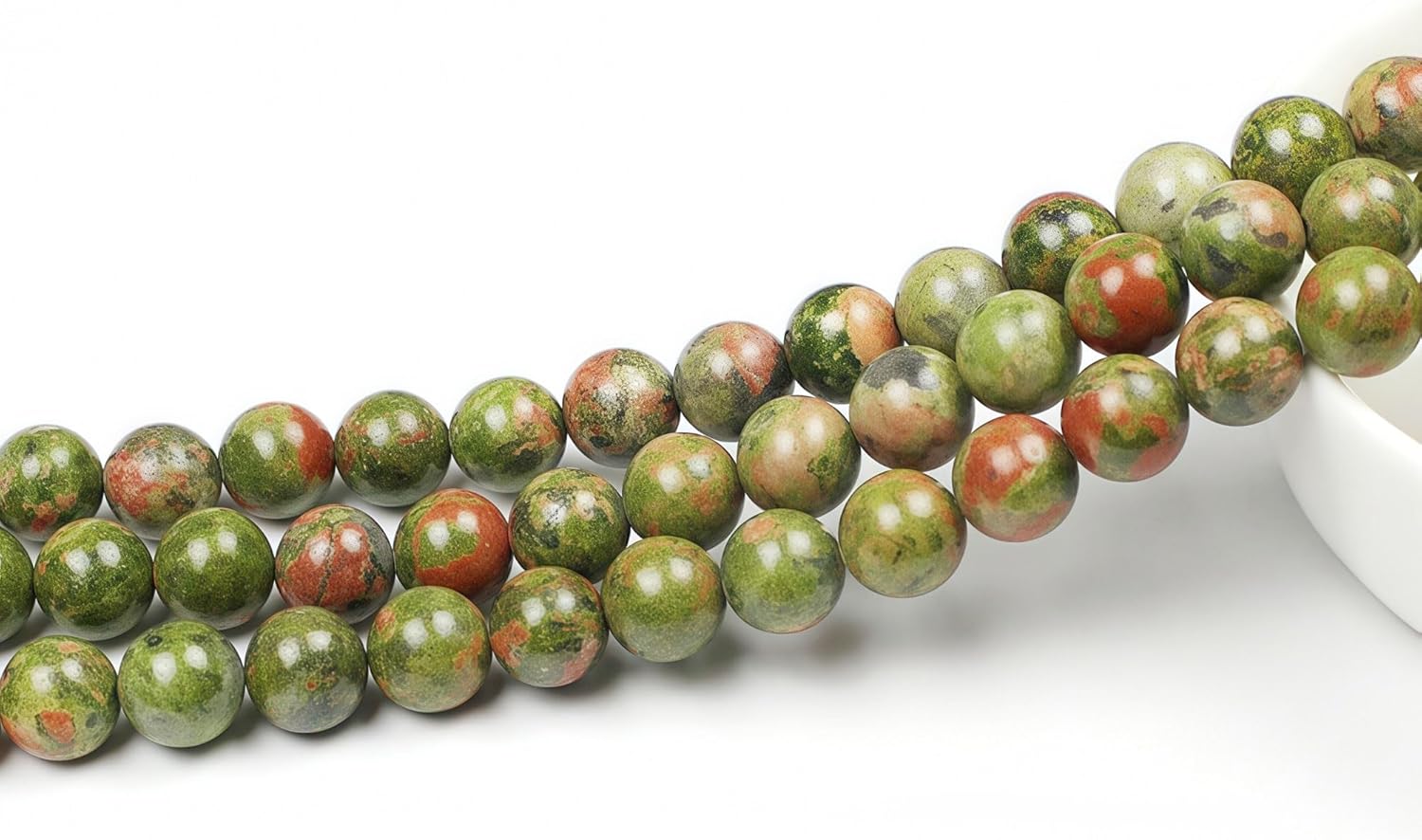 MJDCB Natural Stone Beads Unakite Round Loose Spacer Beads 15'' 4m 6m 8m 10mm 12m for Jewelry Making (6mm) - Image 3
