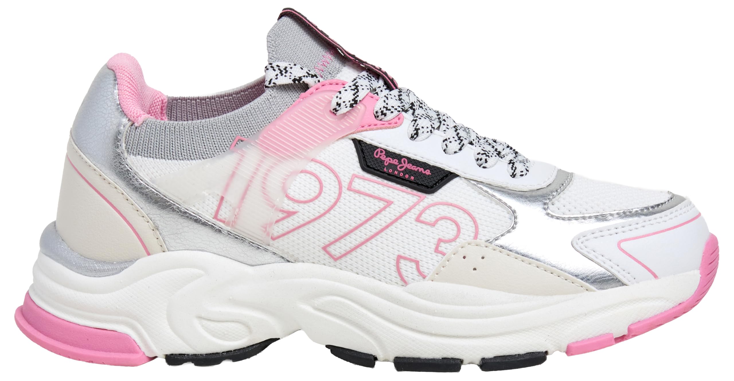 Pepe Jeans MAVE Knit G Sneak, White (Off White), 13.5 UK