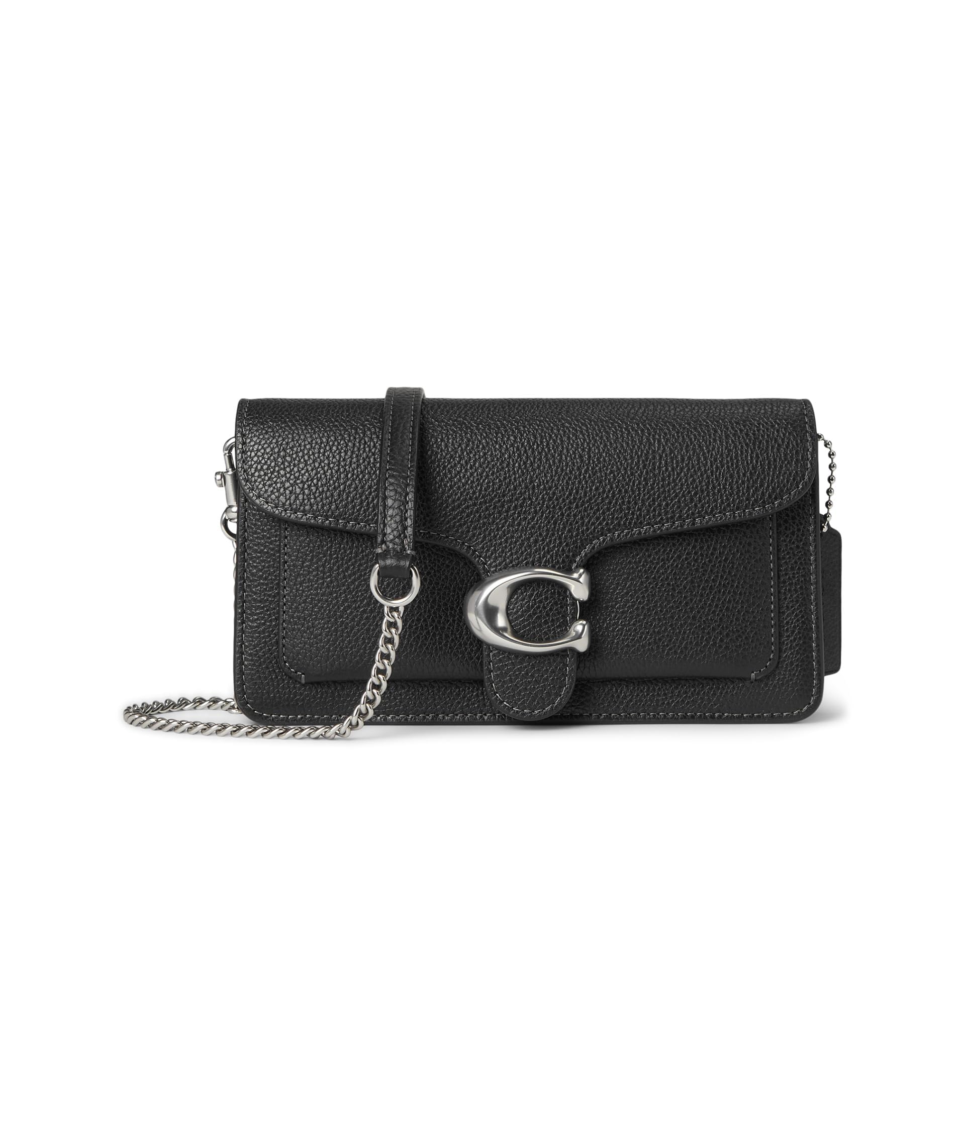 Polished Pebble Leather Tabby Chain Clutch