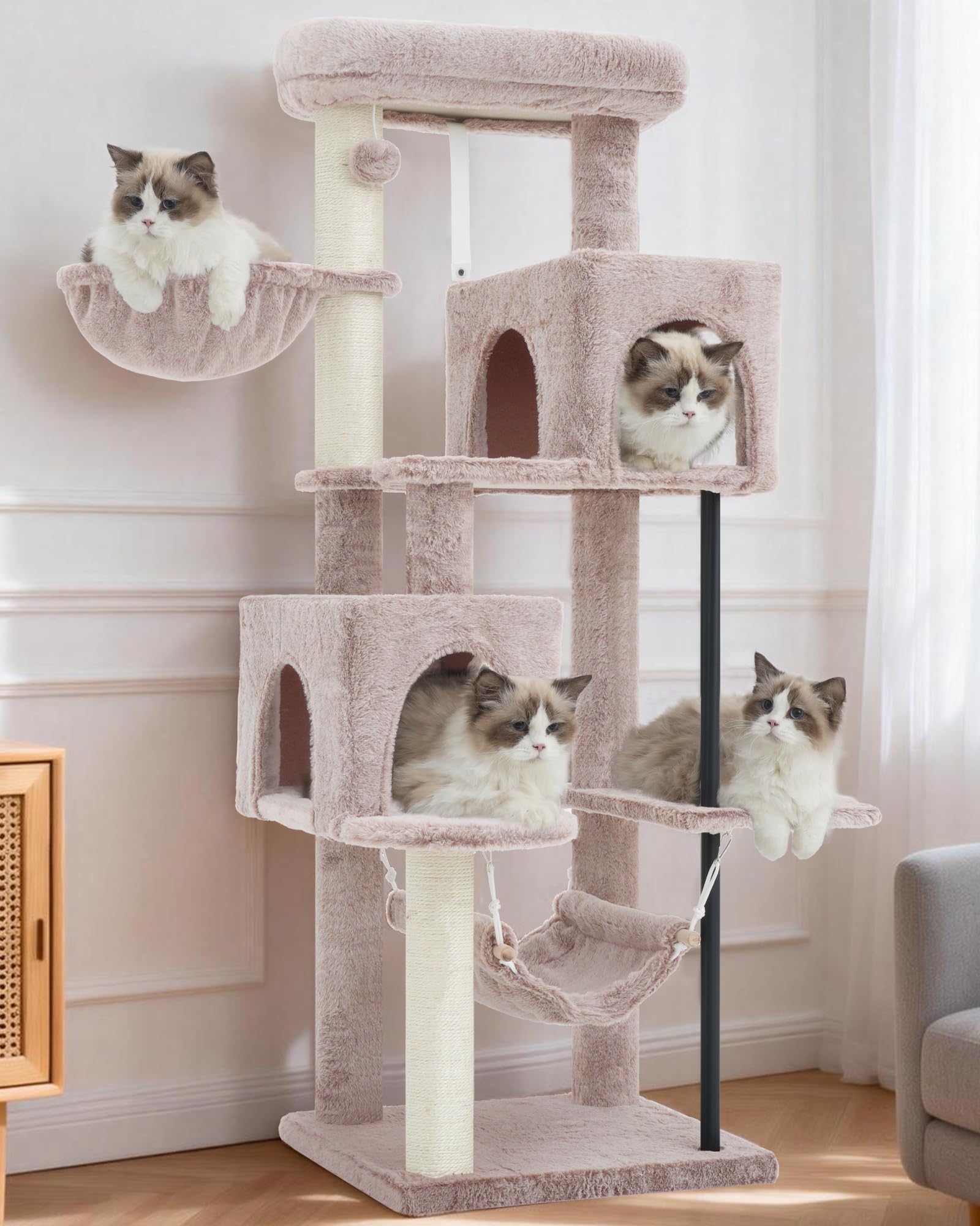 Gitelsnour Cat Tree Tower with Sturdy Steel Tube for Indoor Cats GCT014MU