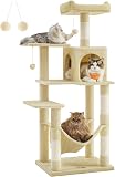 Feandrea Cat Tree Tower, 137.7 cm Multi-Level Plush Cat Condo - 1