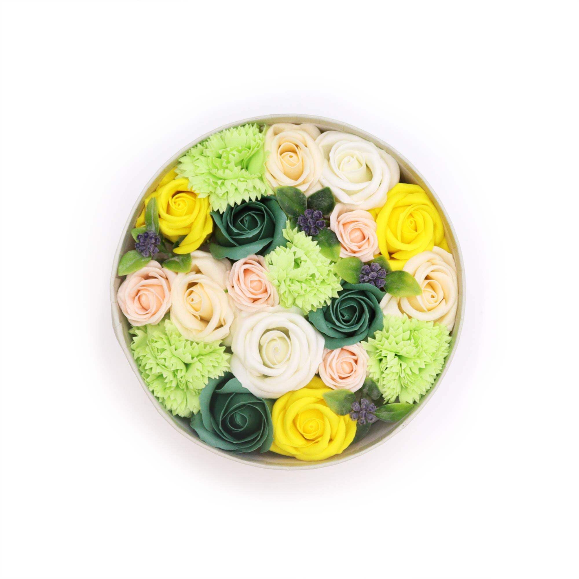 Boîte ronde Célébrations de printemps jaune et vert rangement décoratif