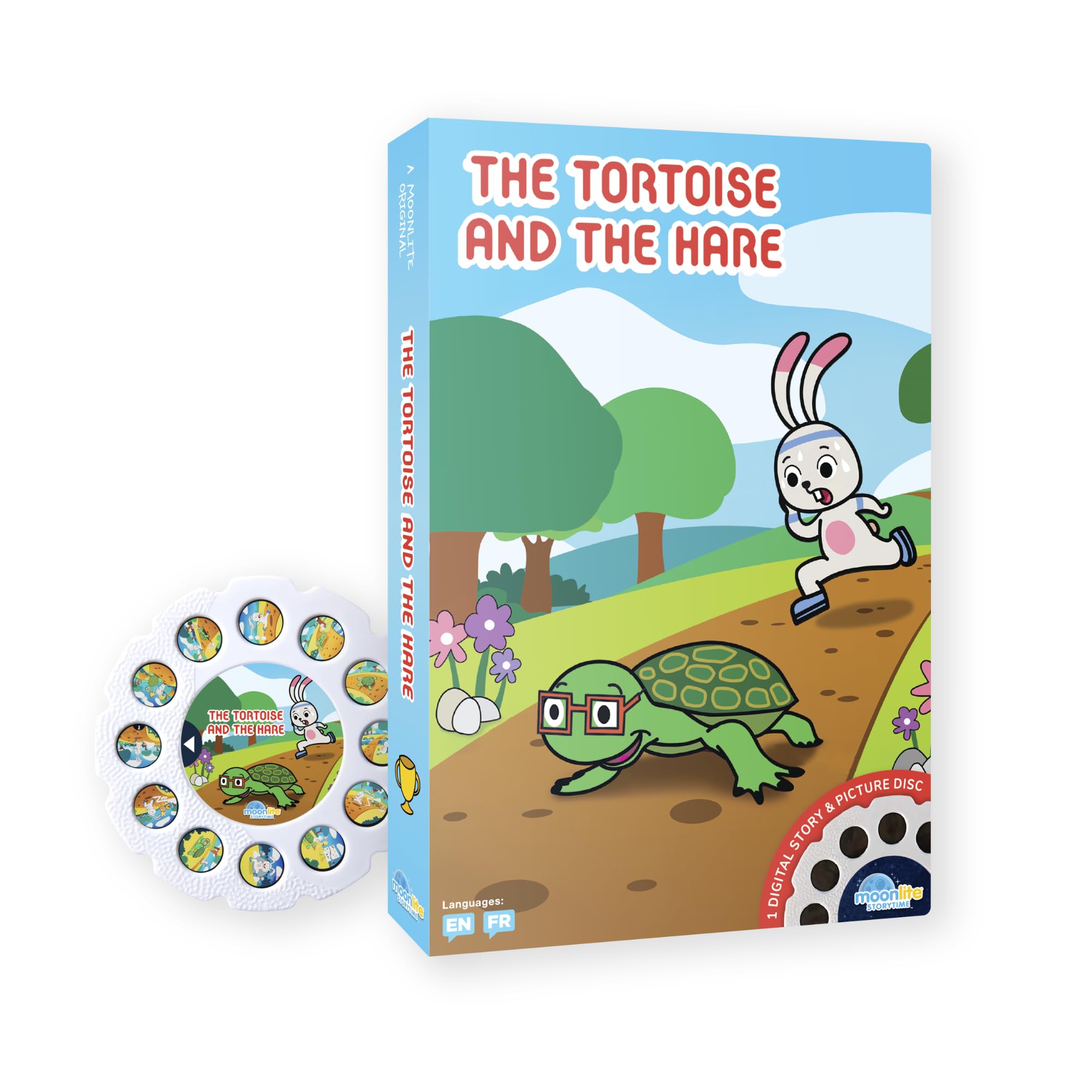 Moonlite Storybook Reels for Flashlight Projector, Kids Toddler | The Tortoise & The Hare | Single Reel Pack Story for 12 Months and Up