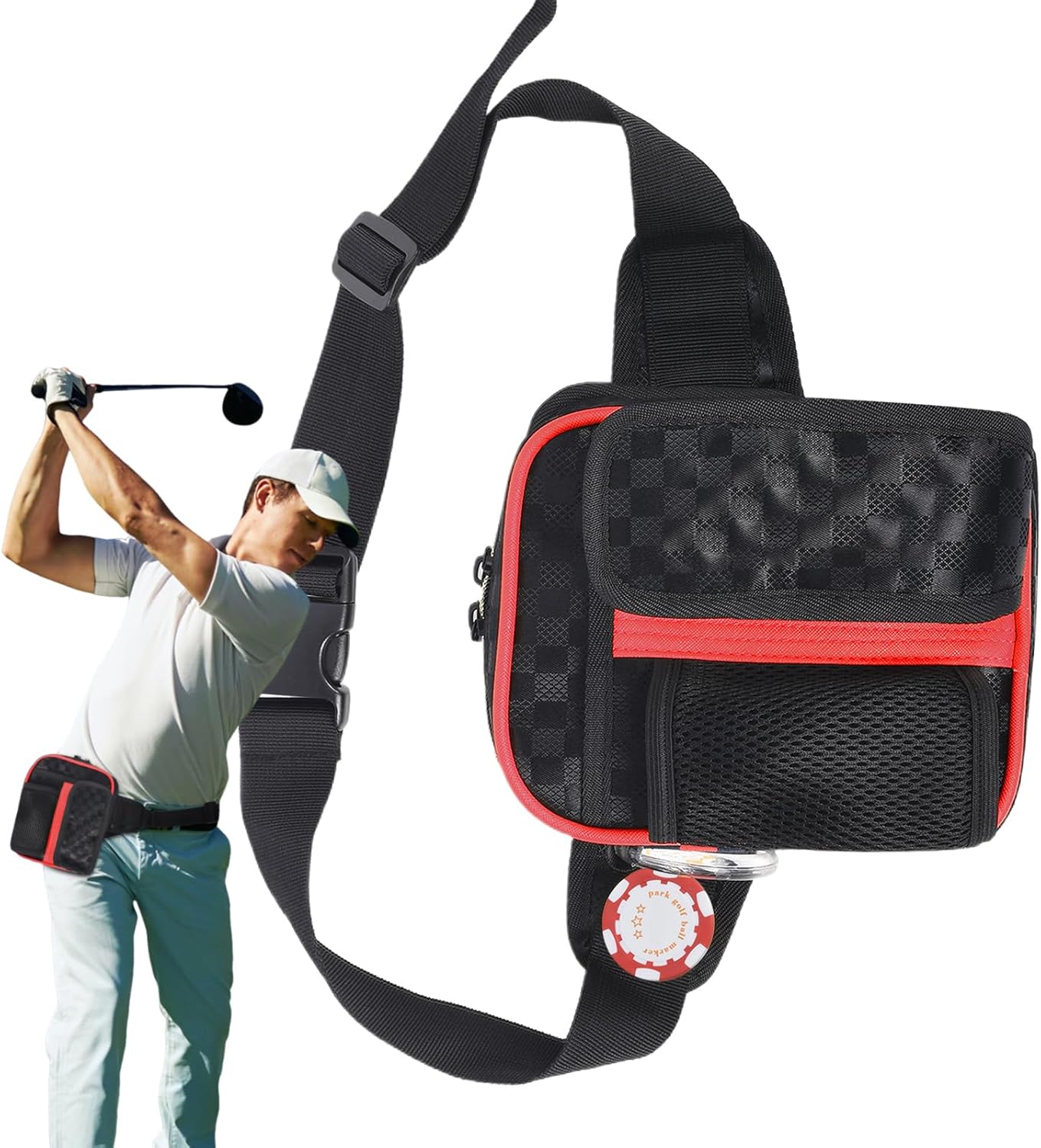 Borsa Per Palle Da Golf,Organizzatore per Borsa da Golf da Viaggio – Portatile da Cintura Porta per Proteggere Oggetti di Valore come Carte Contanti Chiavi per Golfista Donne