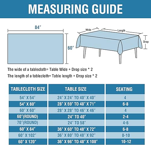 Miniatura 6 de H.VERSAILTEX Mantel de lino texturizado de 60 x 84 pulgadas, impermeable, decorativo, a prueba de derrames, para mesa de fiesta, tela extra suave y