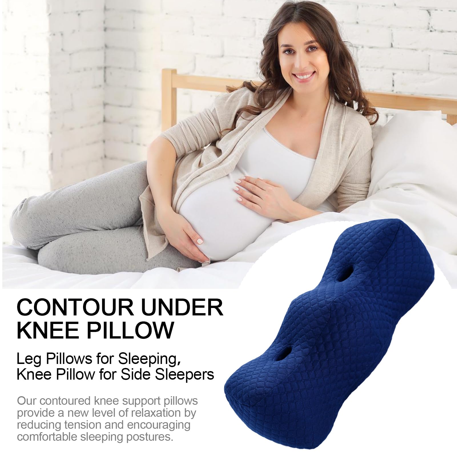 Generisch Almohada para levantamiento de piernas: por debajo de la rodilla, apoyo con memoria de alta densidad, cómoda almohada para levantamiento de piernas para reposo en cama, recuperación
