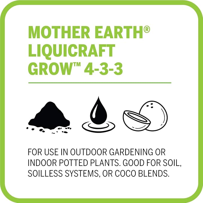 Mother Earth LiquiCraft Grow 4-3-3 Fertilizante Líquido para Plantas, Cuarto miniatura 4