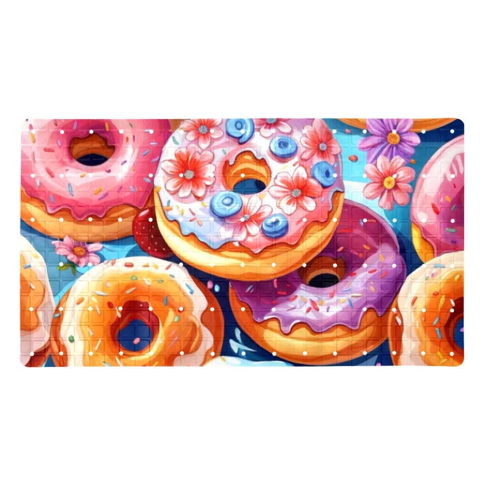 Tapis de bain coloré donuts pour une salle de bain moderne et pop