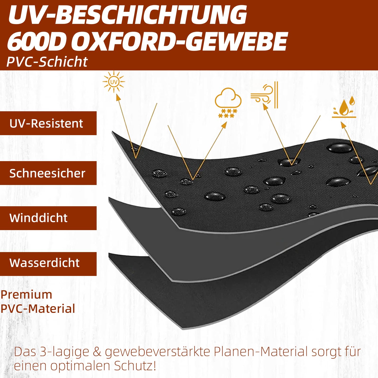Deichselabdeckung Pferdeanhänger Universal Deichselhaube | 600D Oxford-Gewebe, PVC-beschichtet, 4-Jahreszeiten-Schutz, Reflektorstreifen, Klickverschluss, für Pferde- & Wohnwagen.