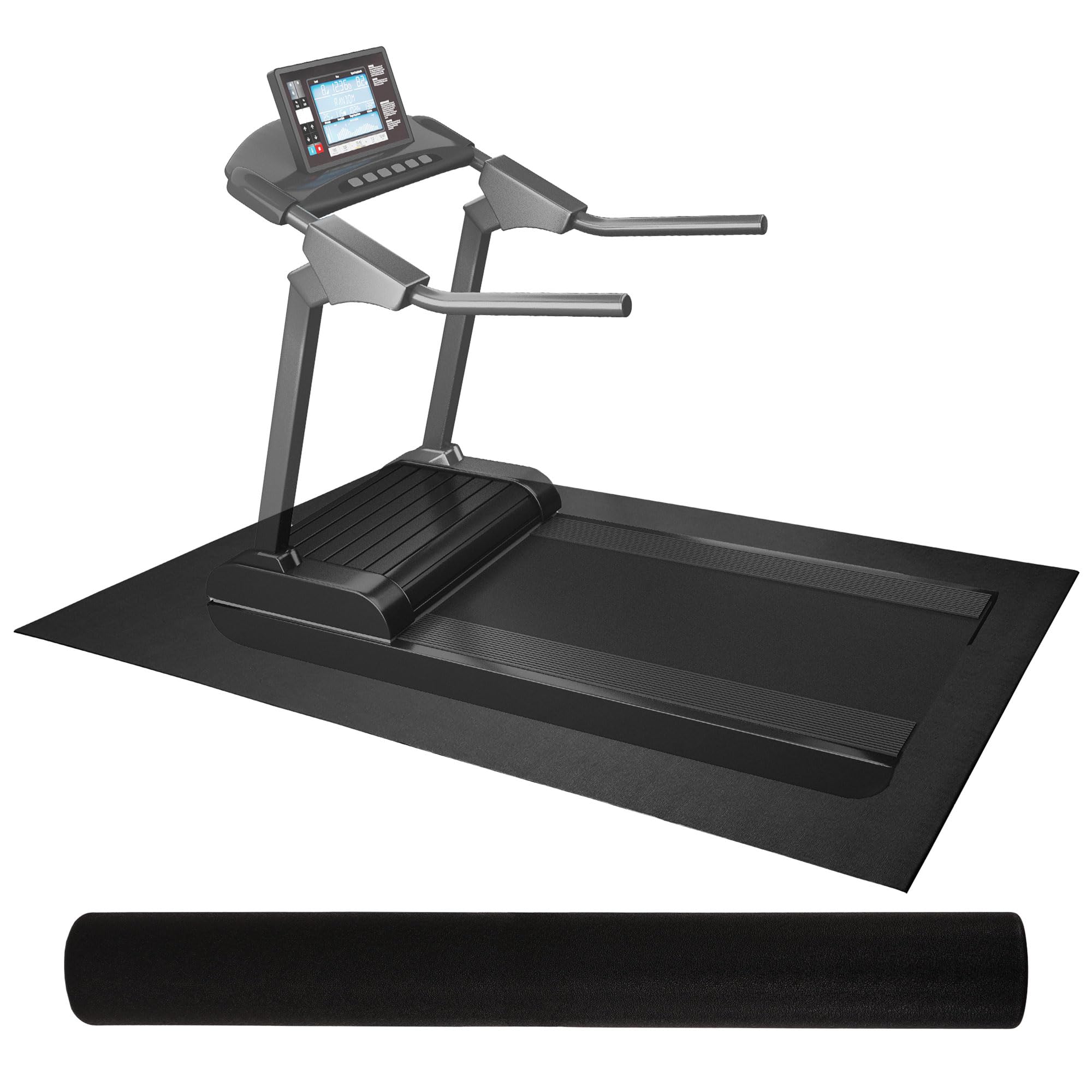 BalanceFrom 7x5 Feet High-Density Gym Equipment Floor Mat 1 4-Inch Thick PVC Non-Slip Flooring for Treadmill Stationary Bike