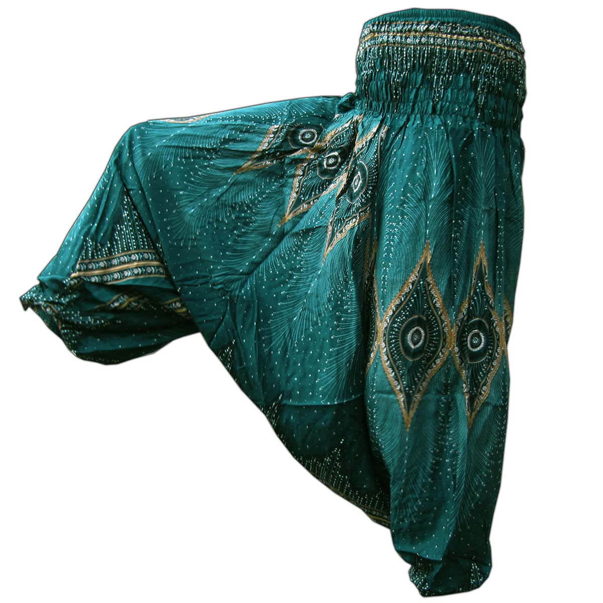 Panasiam Unisex Turquoise Aladin Pants Peacock Ae01pcock Xl