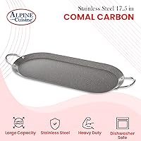 Vista 5 de Alpine Cuisine Comal Griddle 17.5x8in Nonstick Coating Grey with Durable Double Handle - Durable, Heavy Duty Comal for Cooking - Even-Heating