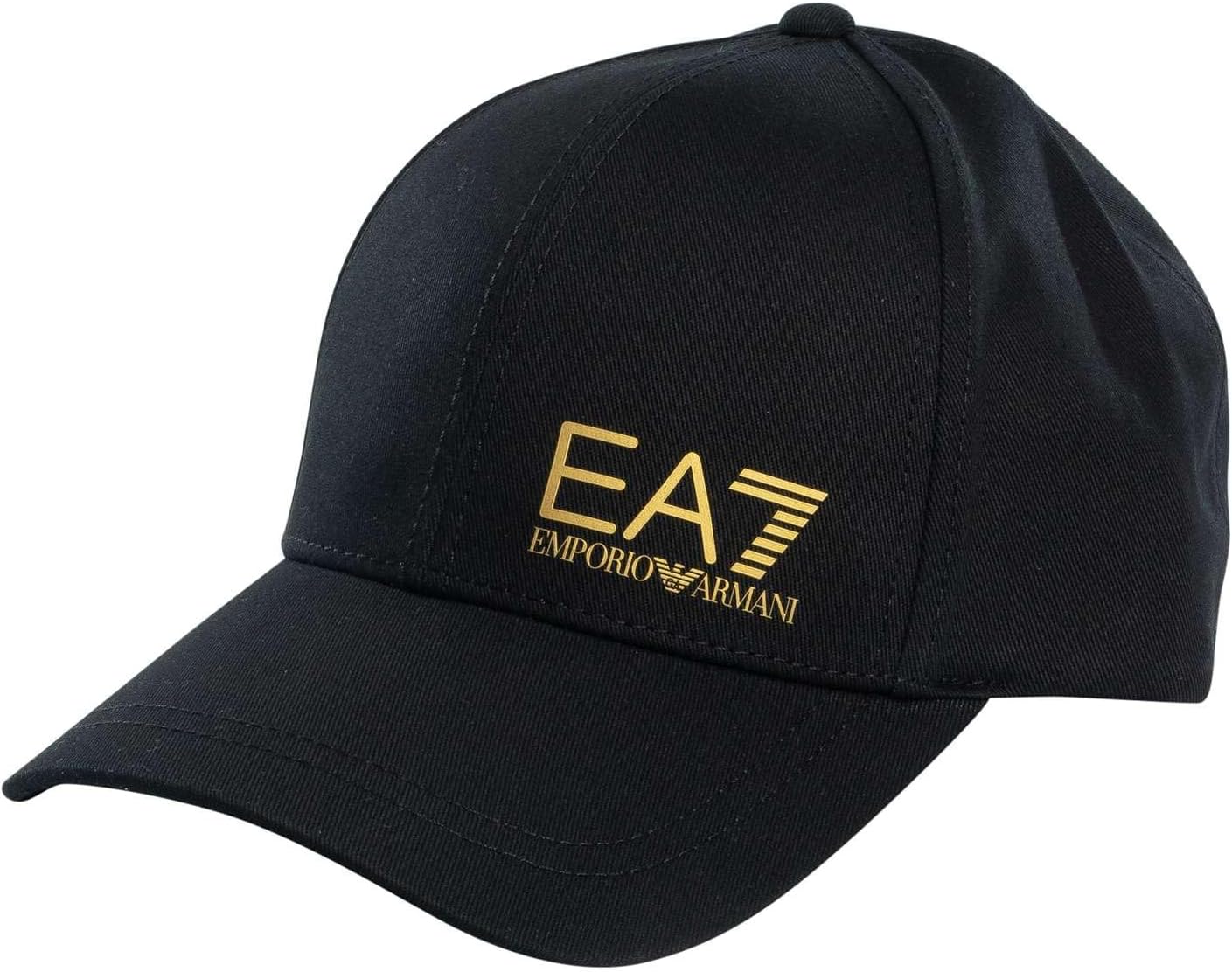 EA7 Men's Cappello Baseball Cap, Black/Gold, M