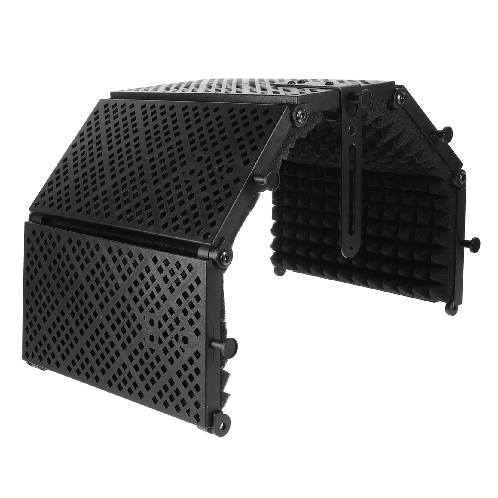 Protector Insonorizado y Montaje en Soporte para Micrófono Cinco Puertas Absorbente de Sonido Material Abs y Eva para Estudio Profesional