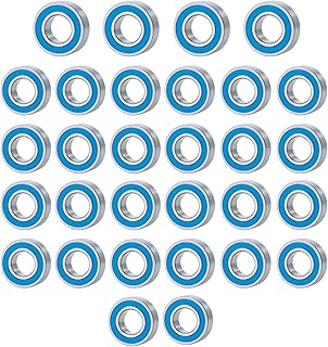 BRKRC 30PCS Steel Blue Ball Bearings Kit 6x12x4mm 5x11x4mm for 1/14 Tamiya Semi Grand, Freight, Globe Liner, R620, King Hauler RC Tractor Truck Climbing Trailer Car Upgrade Parts