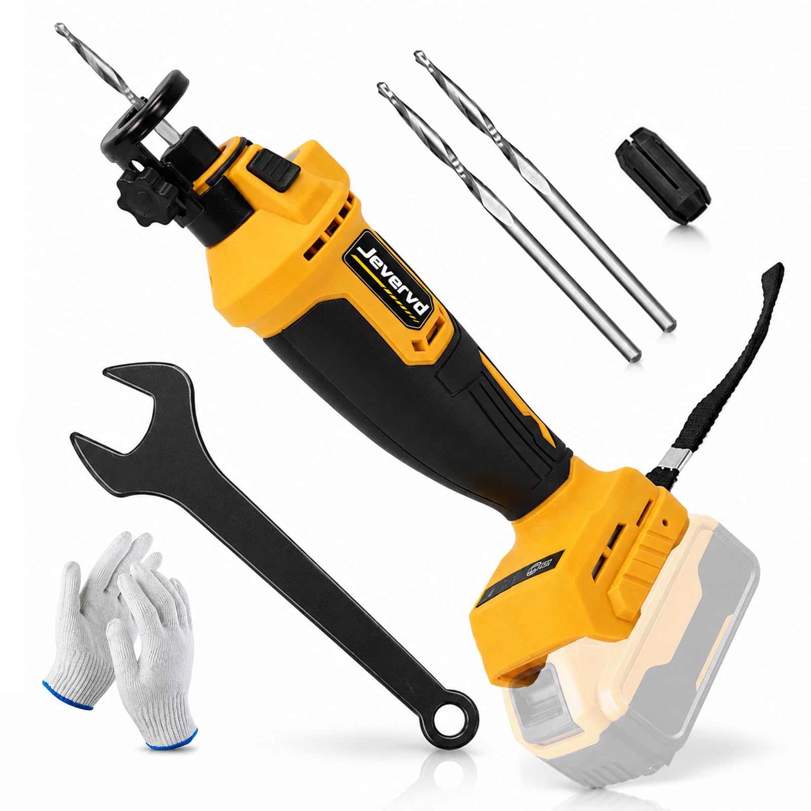 Drywall Cutter for Dewalt 18V 20V Battery, Cordless Brushless Cut-Off Saw Cut Out Tool 32000 RPM Toolless Depth Adjustment with LED Light for Cutting on a Variety of Wall Panelling, No Battery