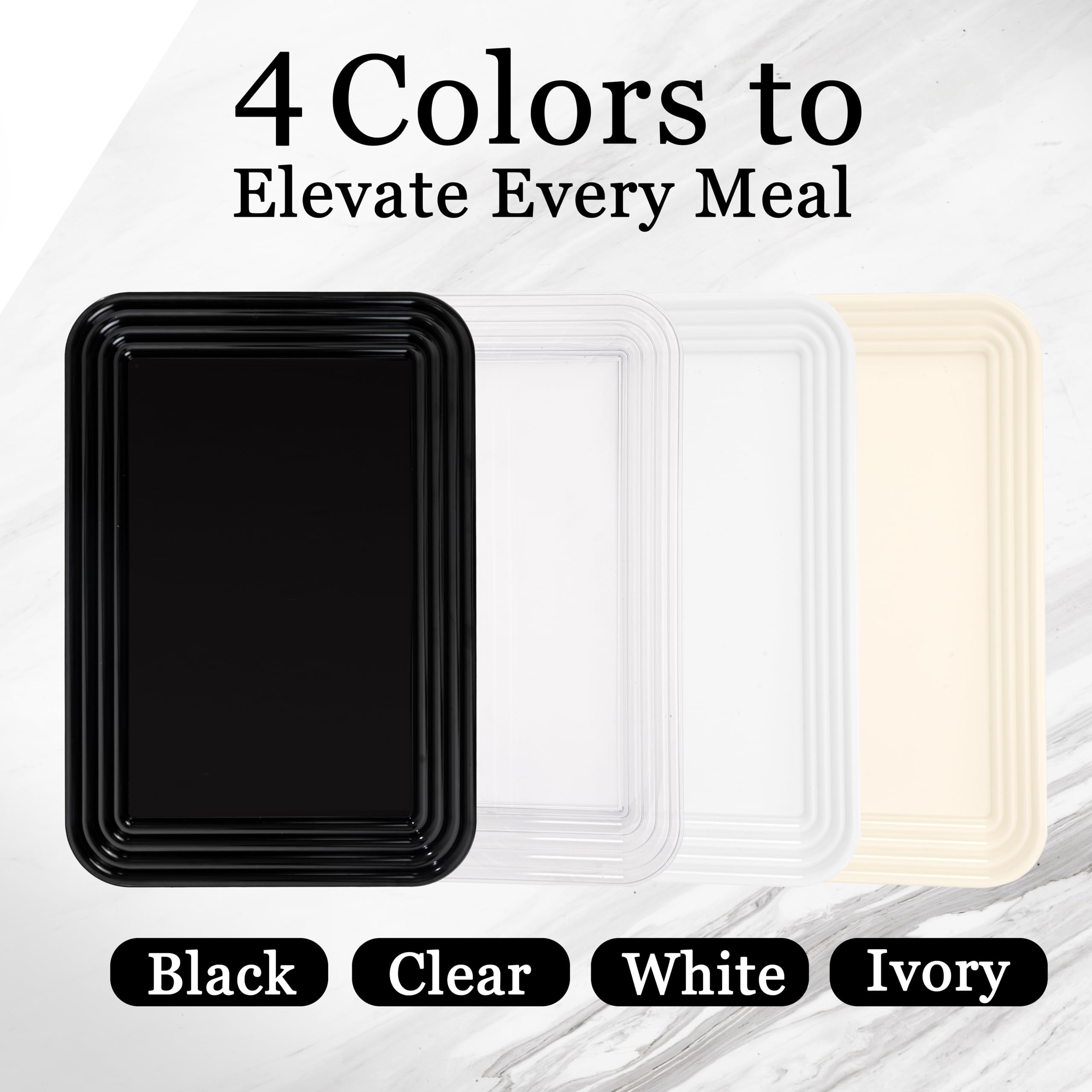 4 Pack, 16 x 11, 3-Section Large White Serving Trays Set - Reable Plastic Serving Platters for Party Food, Cookie, Appetizer, Charcuterie, Snack, Dessert Display, Stackable Kitchen Dish, BPA Free 4 Pack, 16 x 11, 3-Section Large White Serving Trays Set - Reable Plastic Serving Platters for Party Food, Cookie, Appetizer, Charcuterie, Snack, Dessert Display, Stackable Kitchen Dish, BPA Free