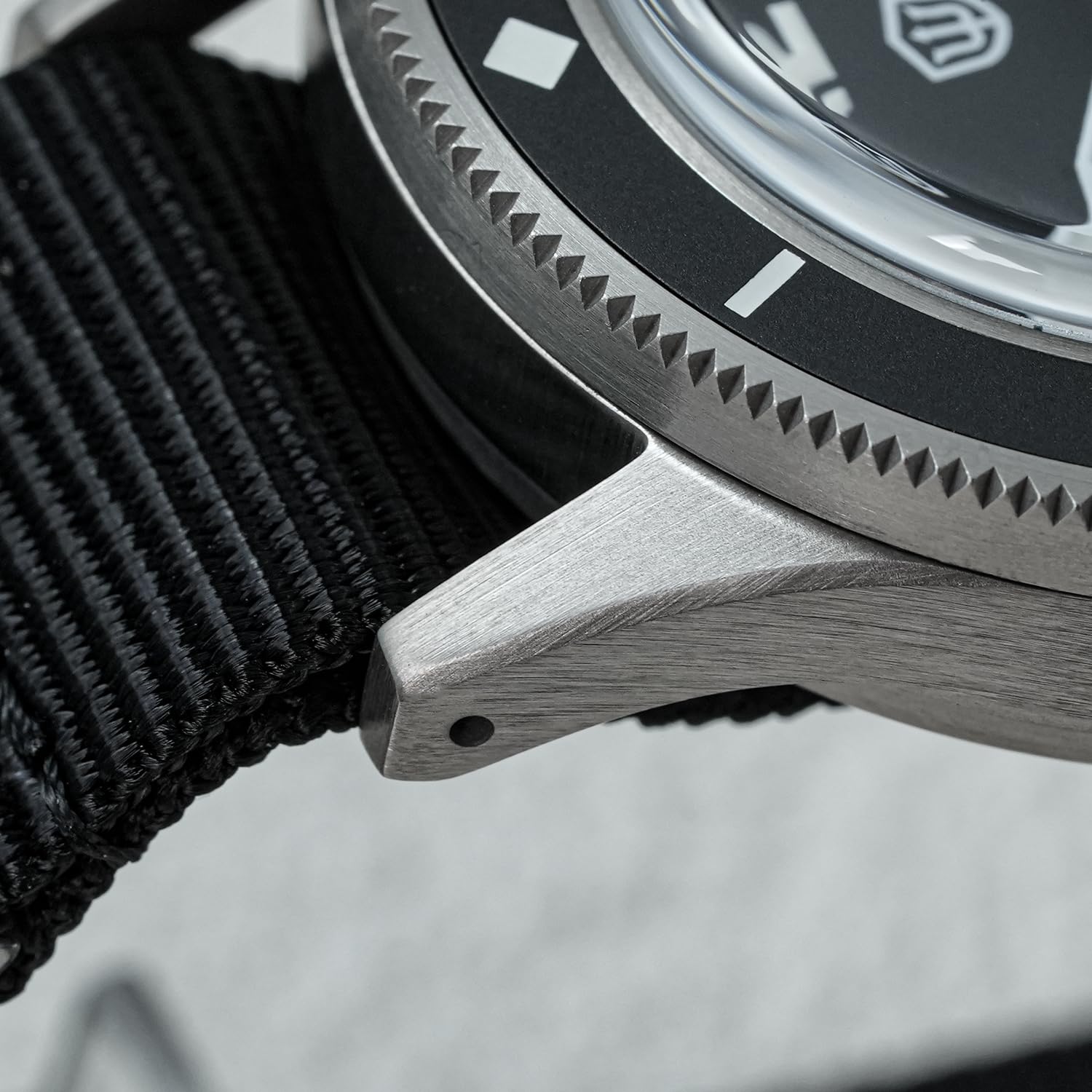 watchdives Orologio subacqueo da uomo, vintage, WD50 Fathoms NH35 NH38, 40 mm, vetro curvo, impermeabile fino a 300 m, quadrante nero con cinturino in nylon