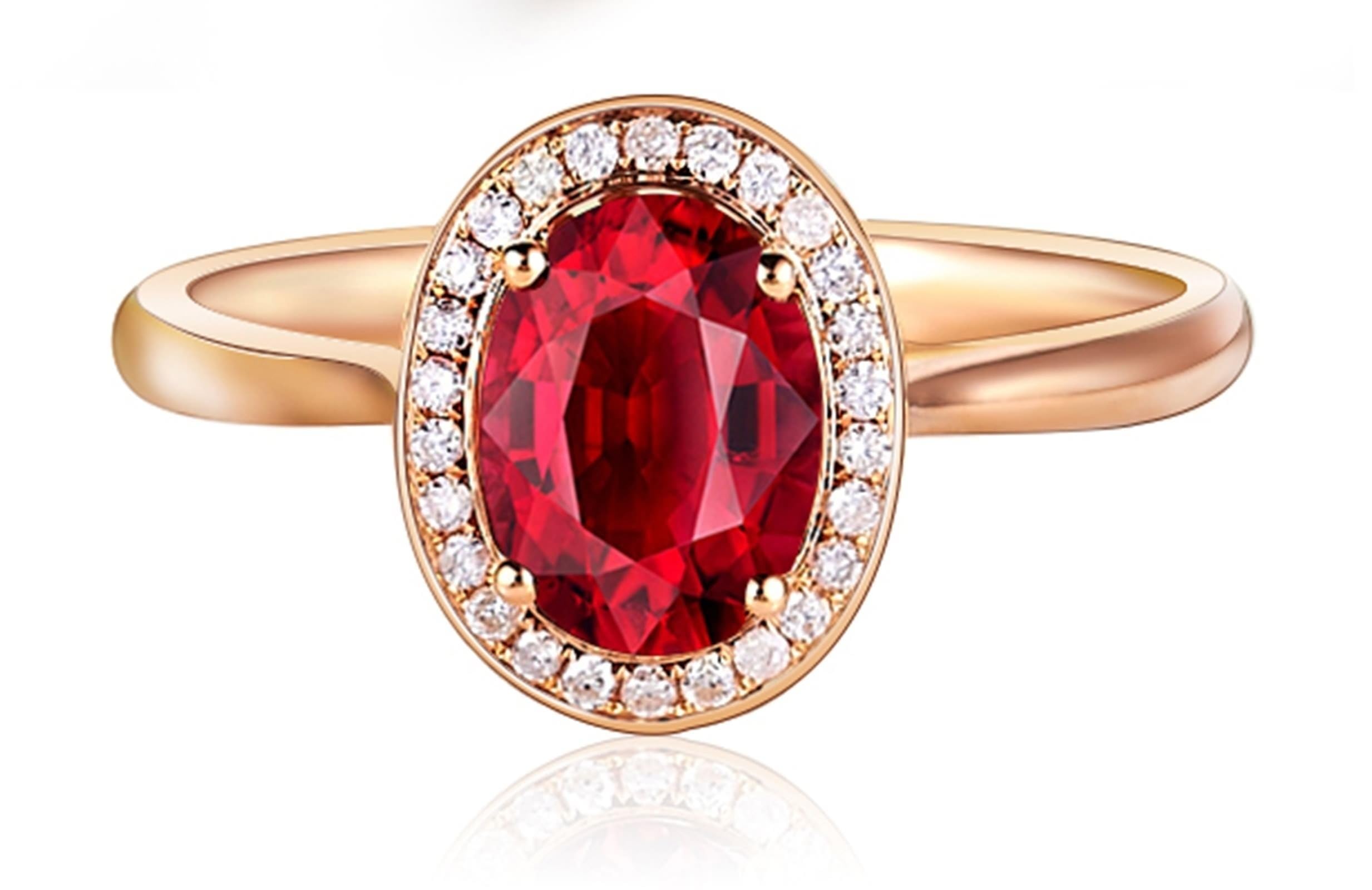 Anillo de oro rosa de 18 quilates Au750, anillos de boda clásicos con turmalina de 1,3 quilates, corte ovalado, anillo de diamante con diamante de oro rosa de 18 quilates, joyería auténtica,