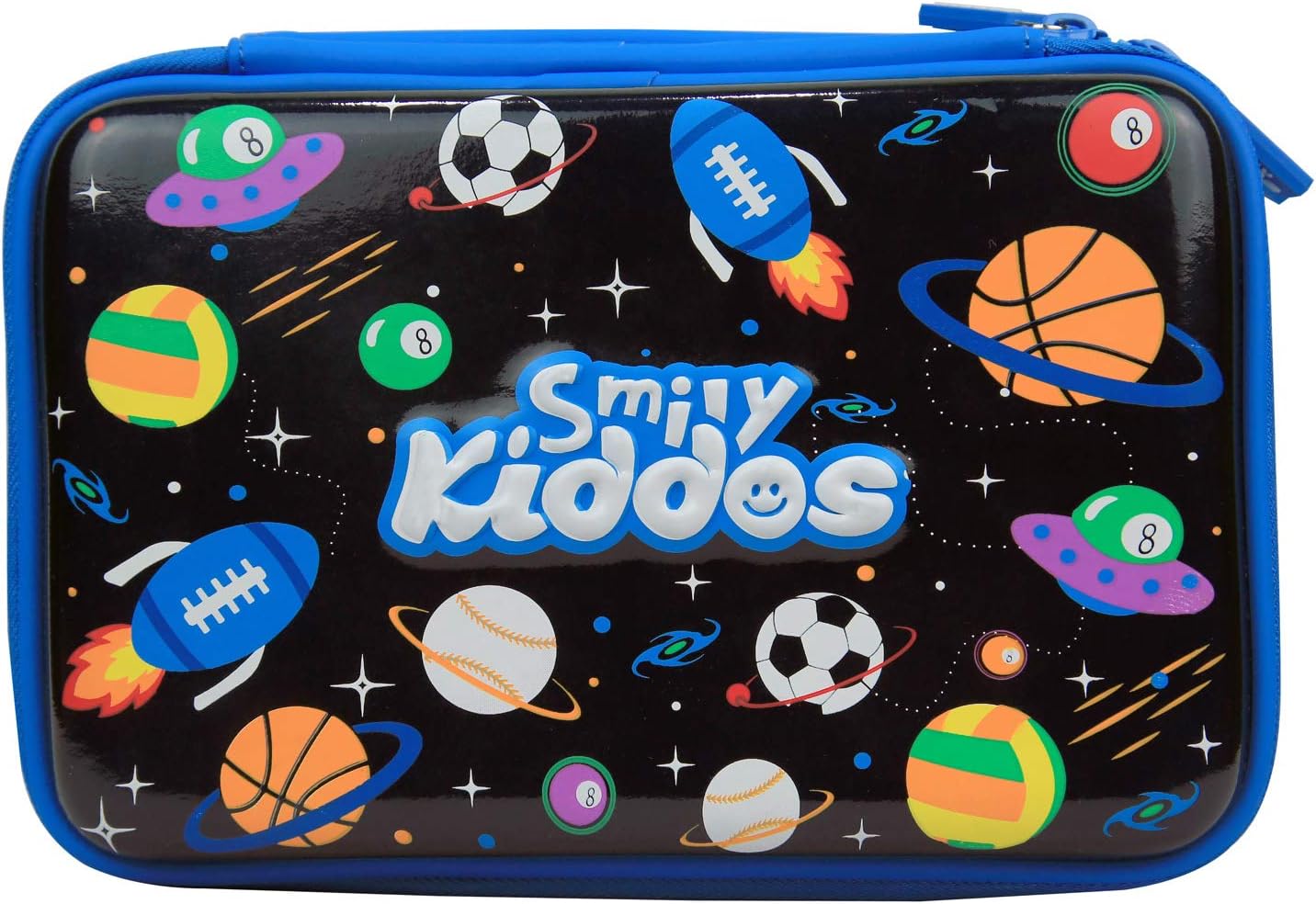 Smily Kiddos Fancy double Compartment Pencil Case (Black) Large Capacity Pencil Case Hardtop Pencil Case Kids Pencil Case Designer Pencil Case