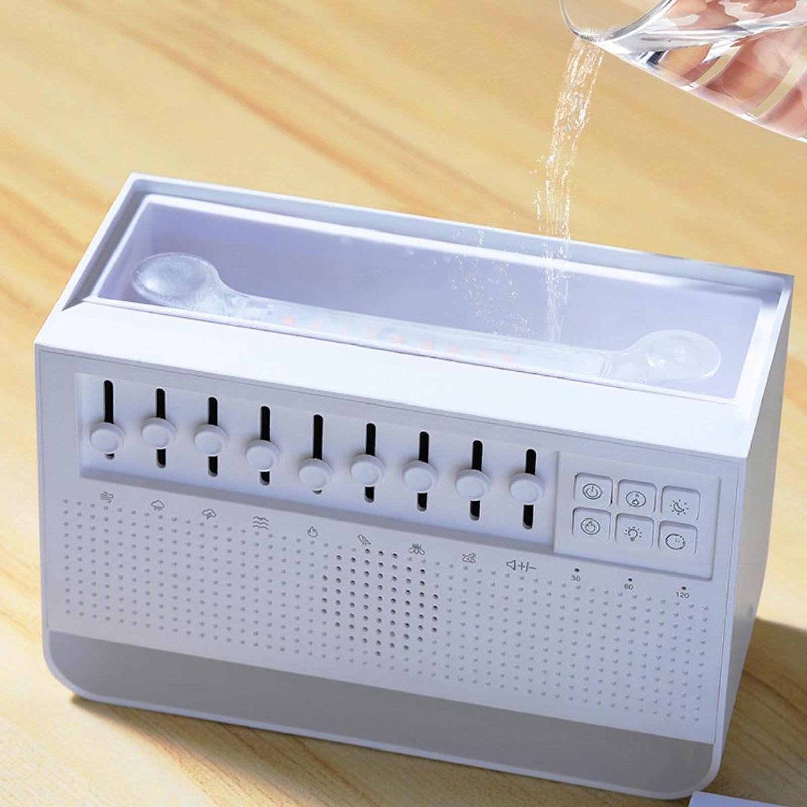 Generic Air Diffuseur Aromatiques 200ml Lumière Nuit Ambiance Brume Relaxante Système Silencieux Fonction Timer Adapté pour