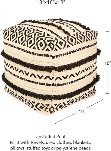 Miniatura 135 de REDEARTH · Puf otomano sin rellenos, con textura, cubo de almacenamiento, puf, reposapiés para sala de estar, dormitorio, guardería, habitación de