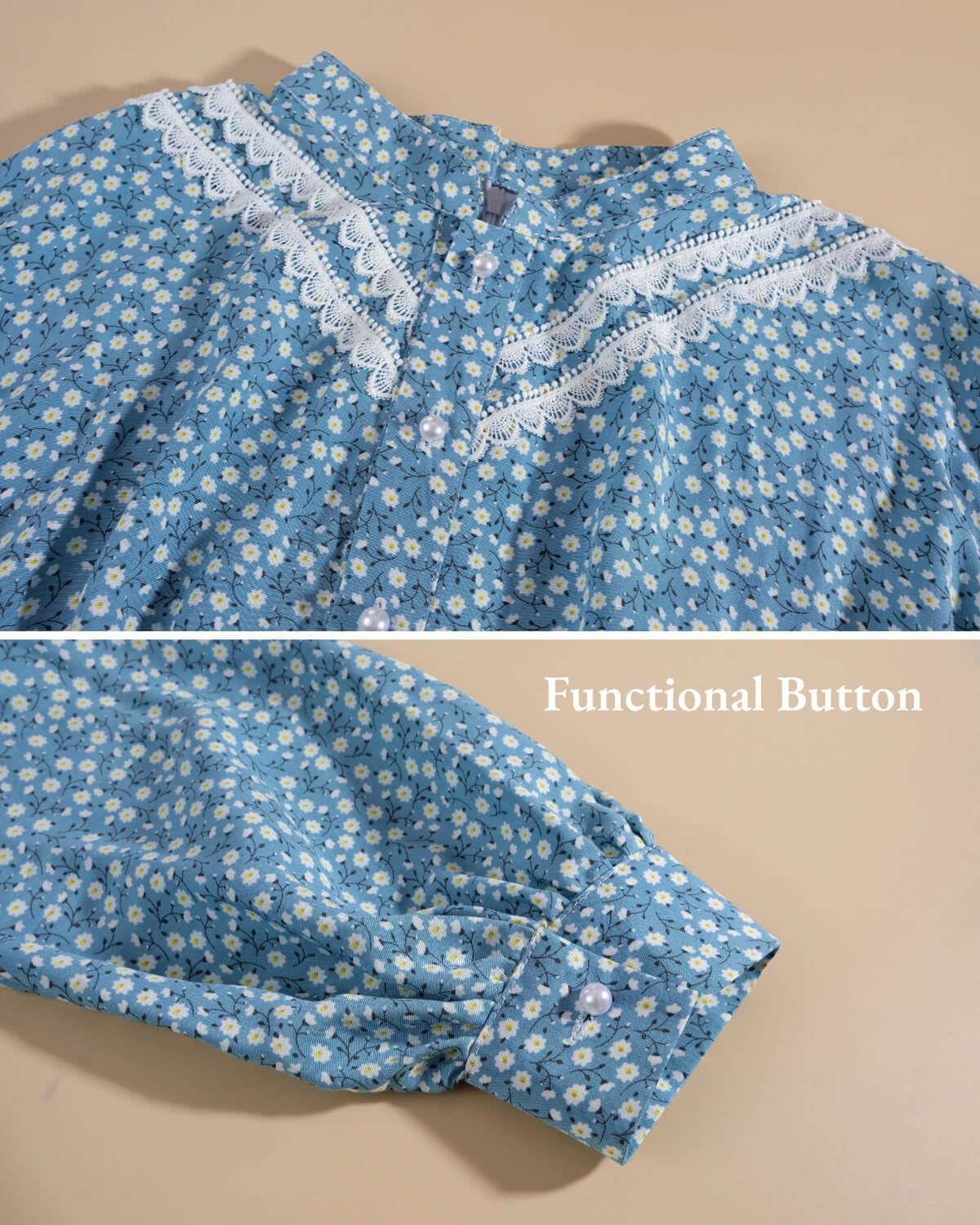 Nuoqi Prairie Dress Women Adult Pioneer Dress Long Colonial Costume with Bonnet Apron