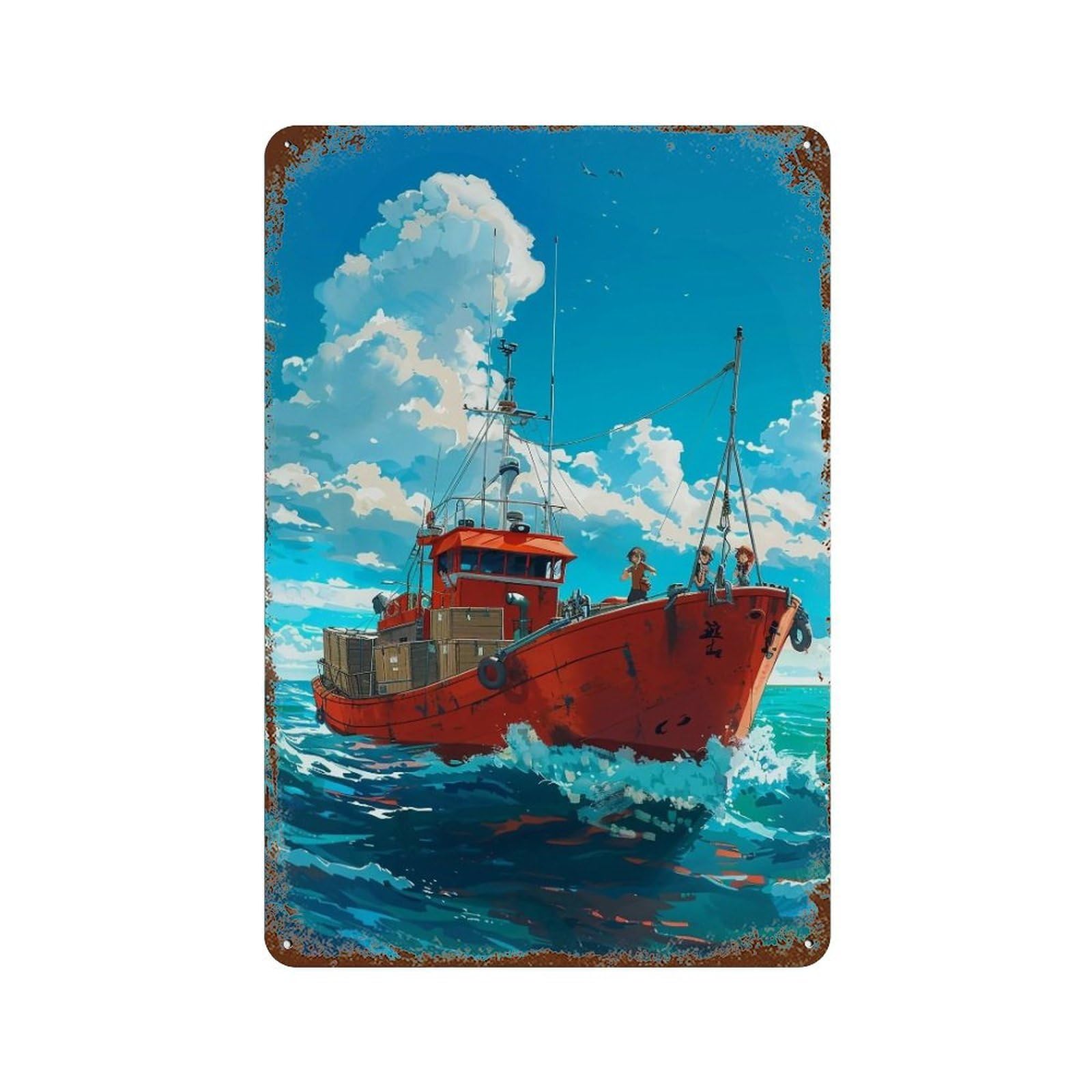 HDURYEYRYY Voyage Under Cumulus Skies 03 Wall Retro Iron Vintage Art Metal Tin Sign Poster Modern Home Cofffee Club Art Bar Shop Decor 30x20cm