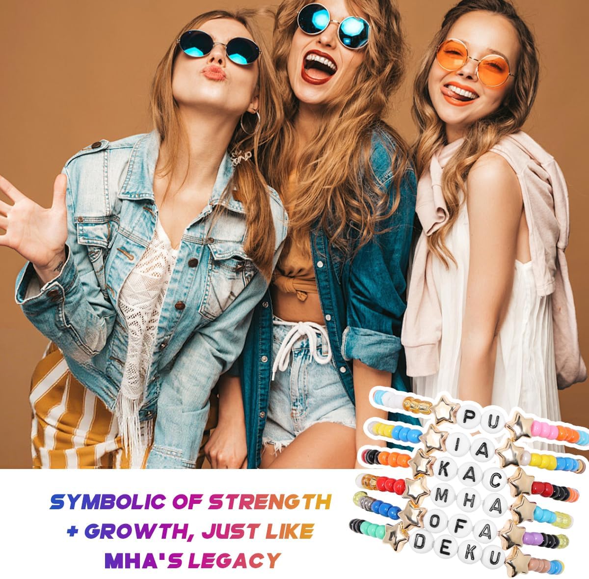 AICase for Mha Merch Gifts Toys Inspired Bracelets 6 Pcs Stackable Stretch Beaded My Friendship Bracelets Hero Academia Costume Cosplay Merchandise Gifts for Fans Women Birthday Christmas Stocking - Image 5