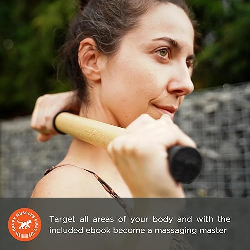 Miniatura 4 de Tiger Tail ReGreen Rodillo de madera de 18 pulgadas, de mano, rodillo de madera de tejido profundo, masaje corporal y herramienta de liberación