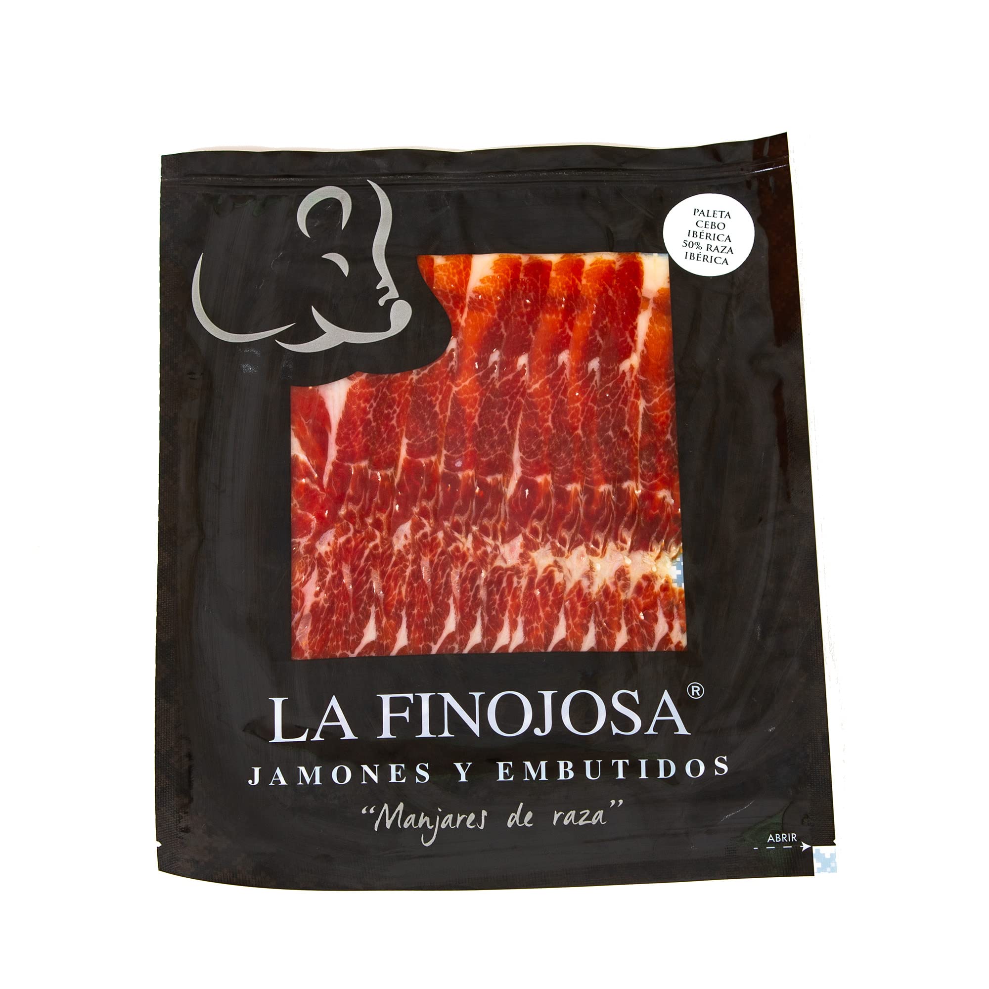 Paleta de Cebo Ibérica 50% Raza Ibérica Loncheada - 3 Sobres de 100 g - Mínimo 20 Meses de Curación - Envasada al Vacío - Paletilla de Jamón - Aroma Agradable e Intenso - La Finojosa