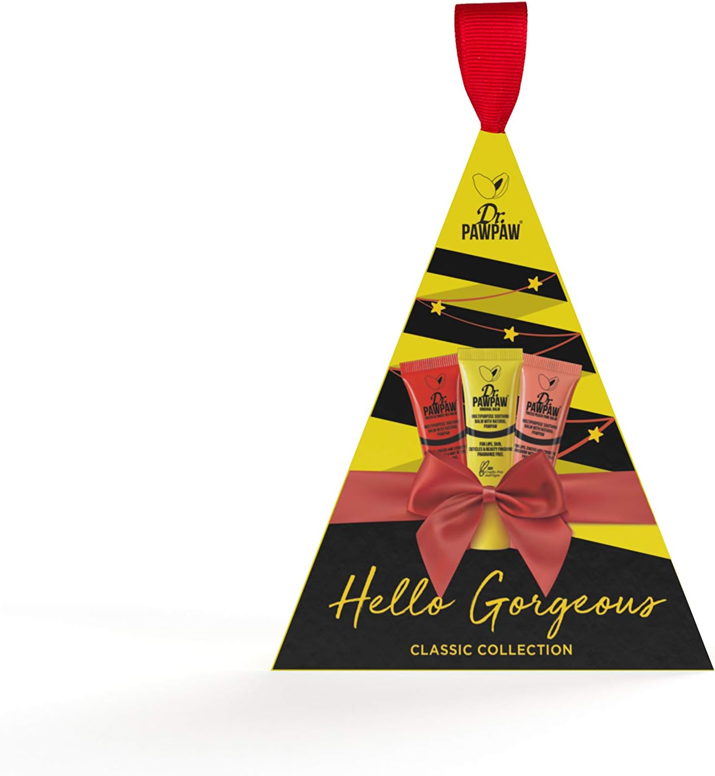 Dr. PawPaw Christmas Trio Pack Including Original Balm 10ml, Ultimate Red Balm 10ml & Peach Pink Balm 10ml, Mini Trio To Hang On Christmas Tree Or Stocking Filler, PawPaw Lip Balm