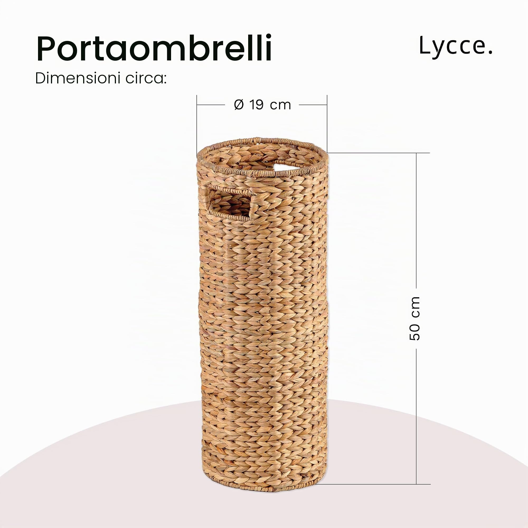 Lycce Portaombrelli in Giacinto d'Acqua, Verde, Rotondo, Decorativo/Naturale/Rustico/Boho, ø19cm x H50cm