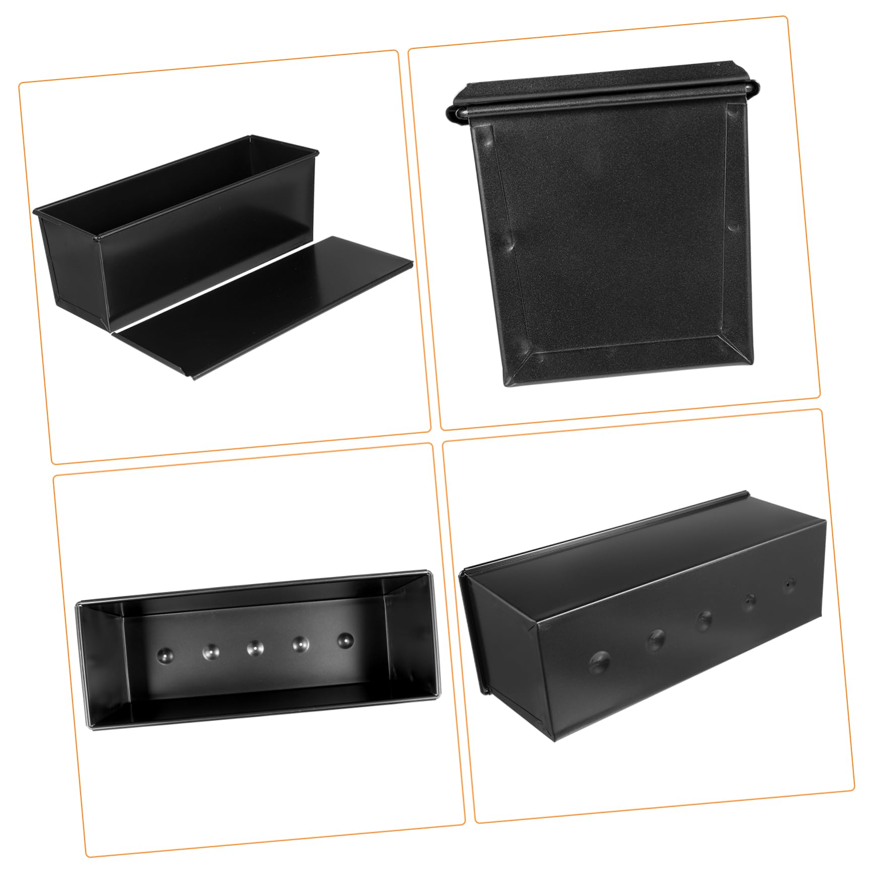Moule à Pain Mie Rectangulaire avec Couvercle, Noir 750g