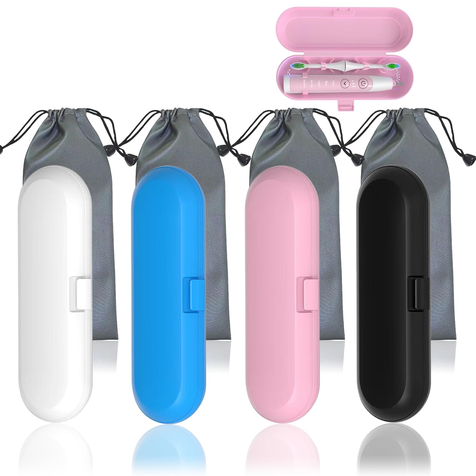 SXCCNW Electric Toothbrush Travel Case, 4 PCS Plastic Travel Electric Toothbrush Case