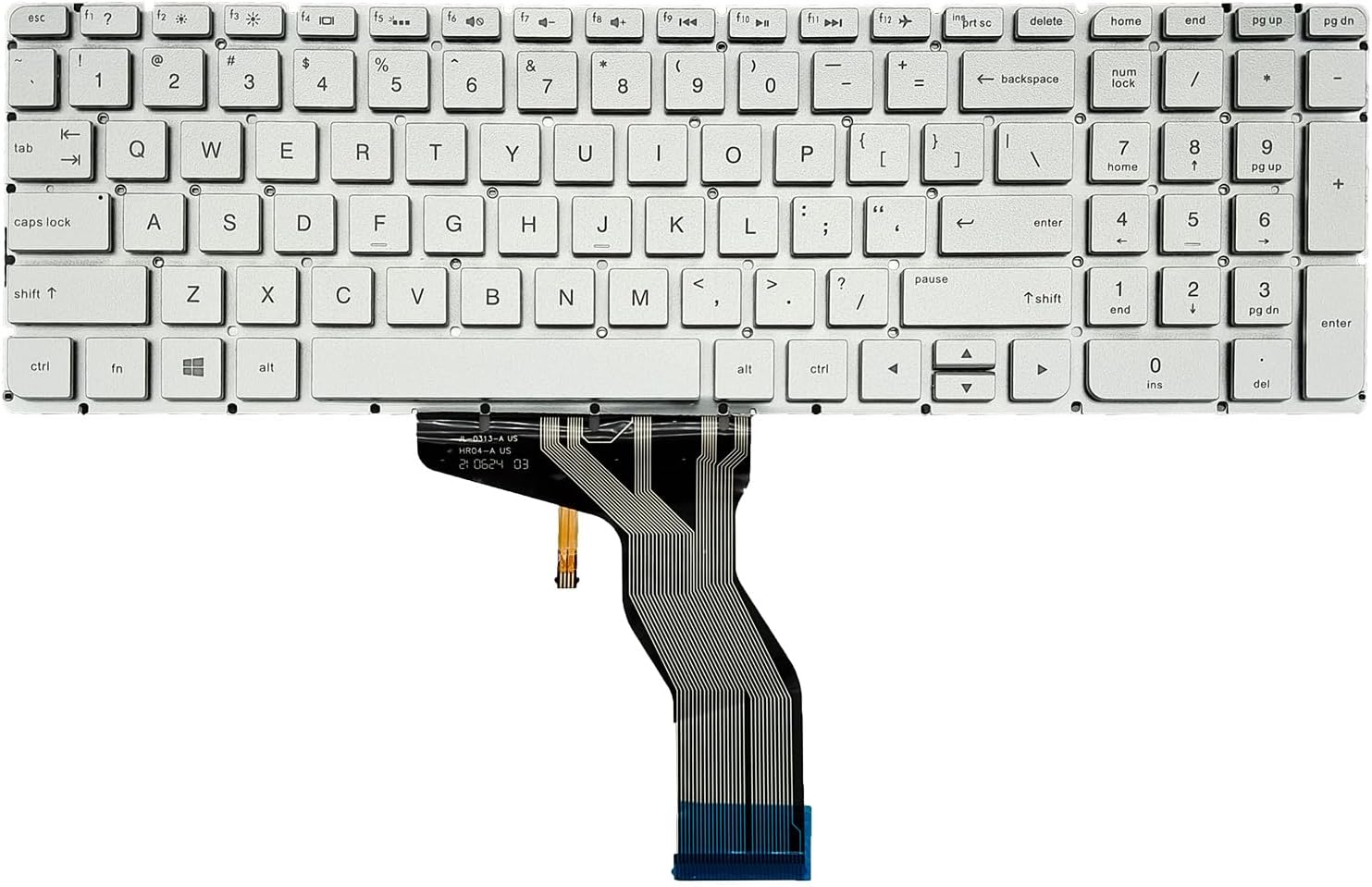 Replacement Laptop Keyboard Backlit Compatible with HP Pavilion 15-AU 15-BC 15-AW 15-AB 15-AK US Keyboard Without Pointer Silver